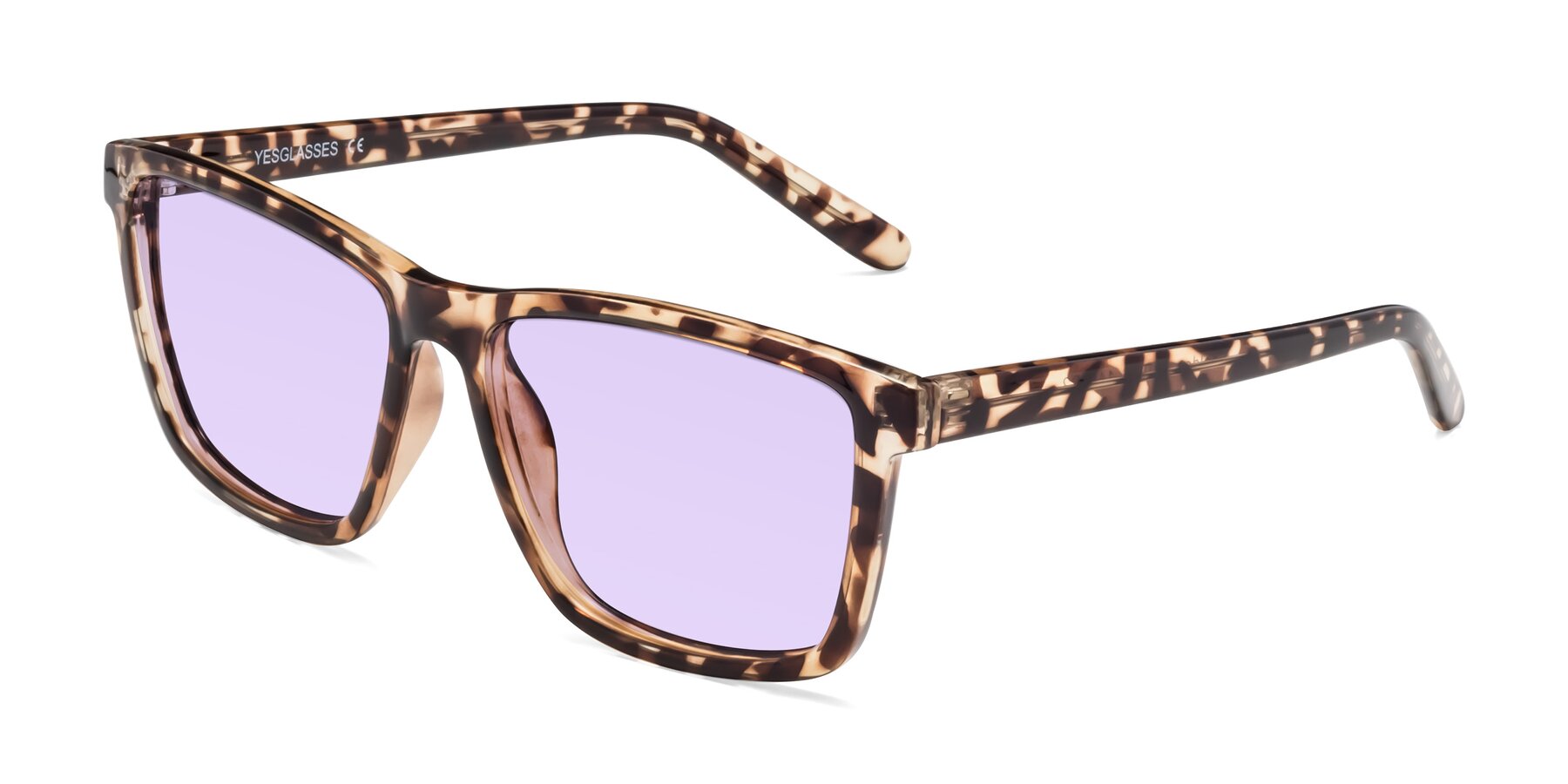 Angle of Sheldon in Tortoise with Light Purple Tinted Lenses