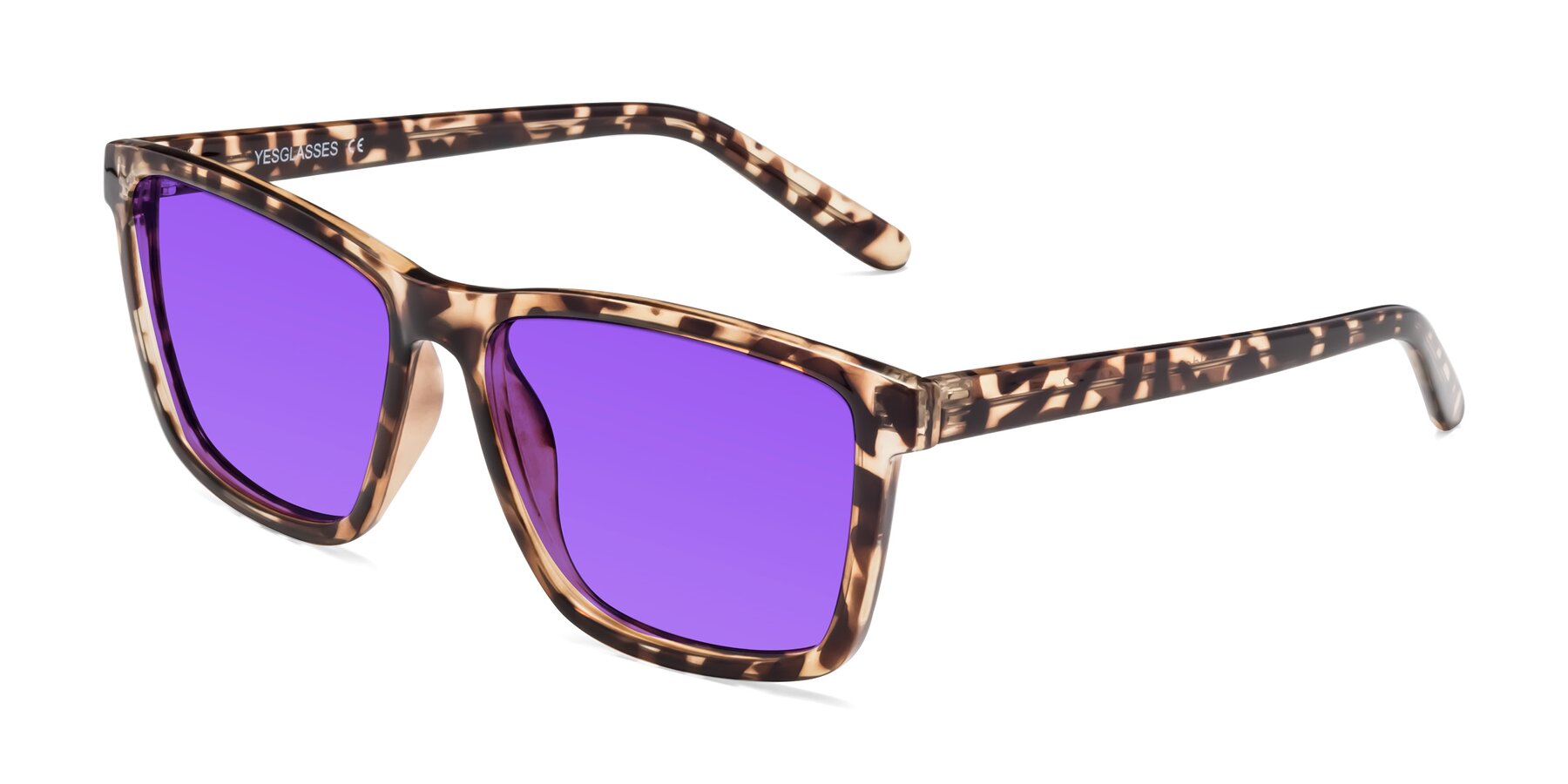 Angle of Sheldon in Tortoise with Purple Tinted Lenses
