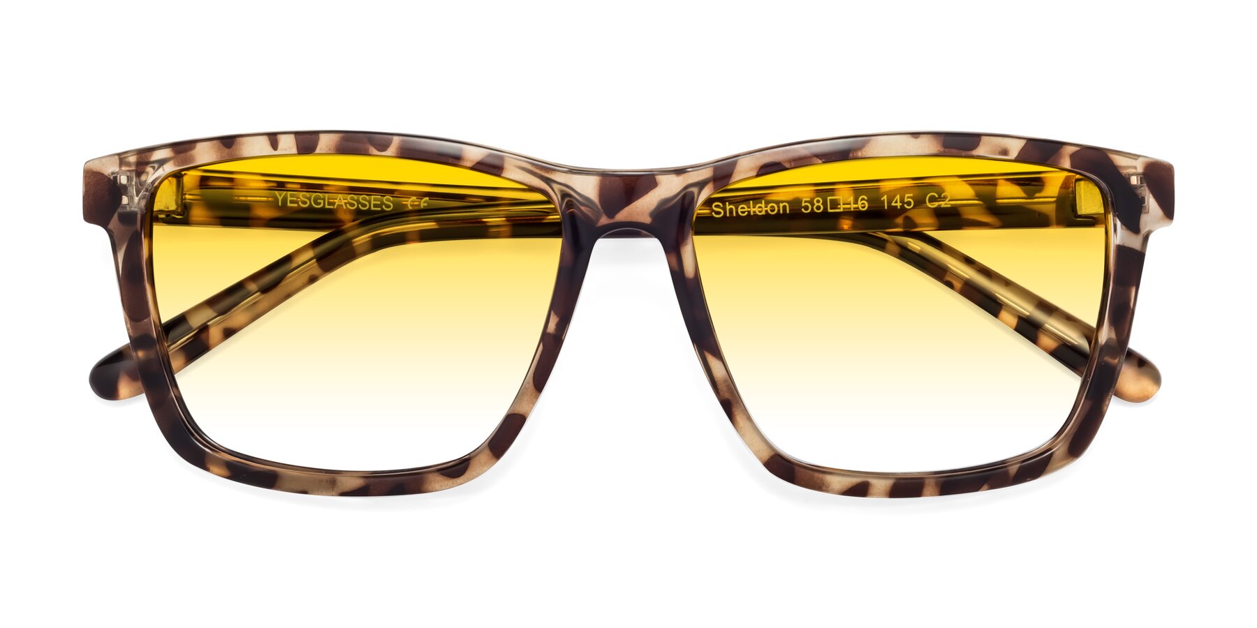 Folded Front of Sheldon in Tortoise with Yellow Gradient Lenses