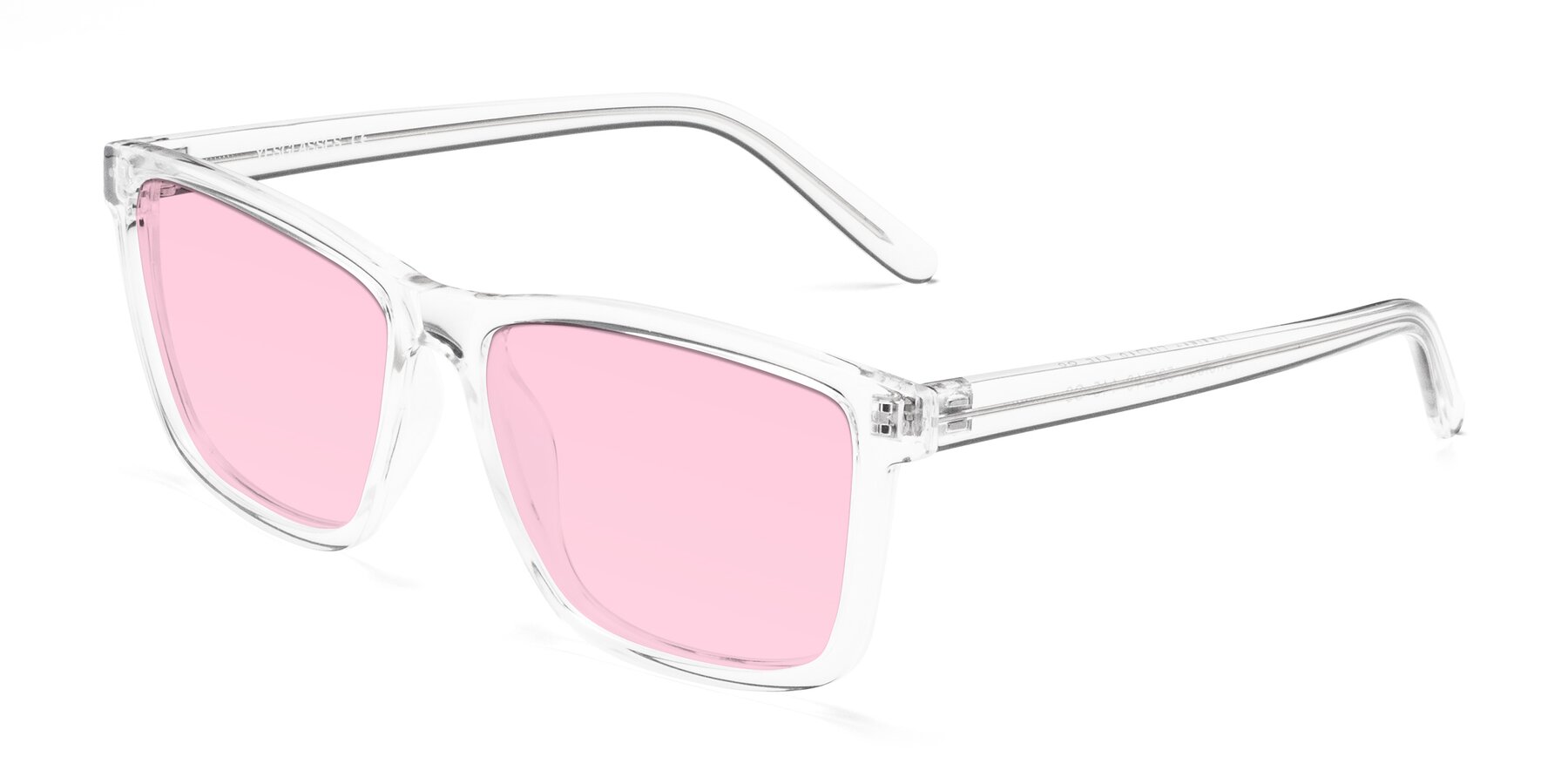 Angle of Sheldon in Clear with Light Pink Tinted Lenses