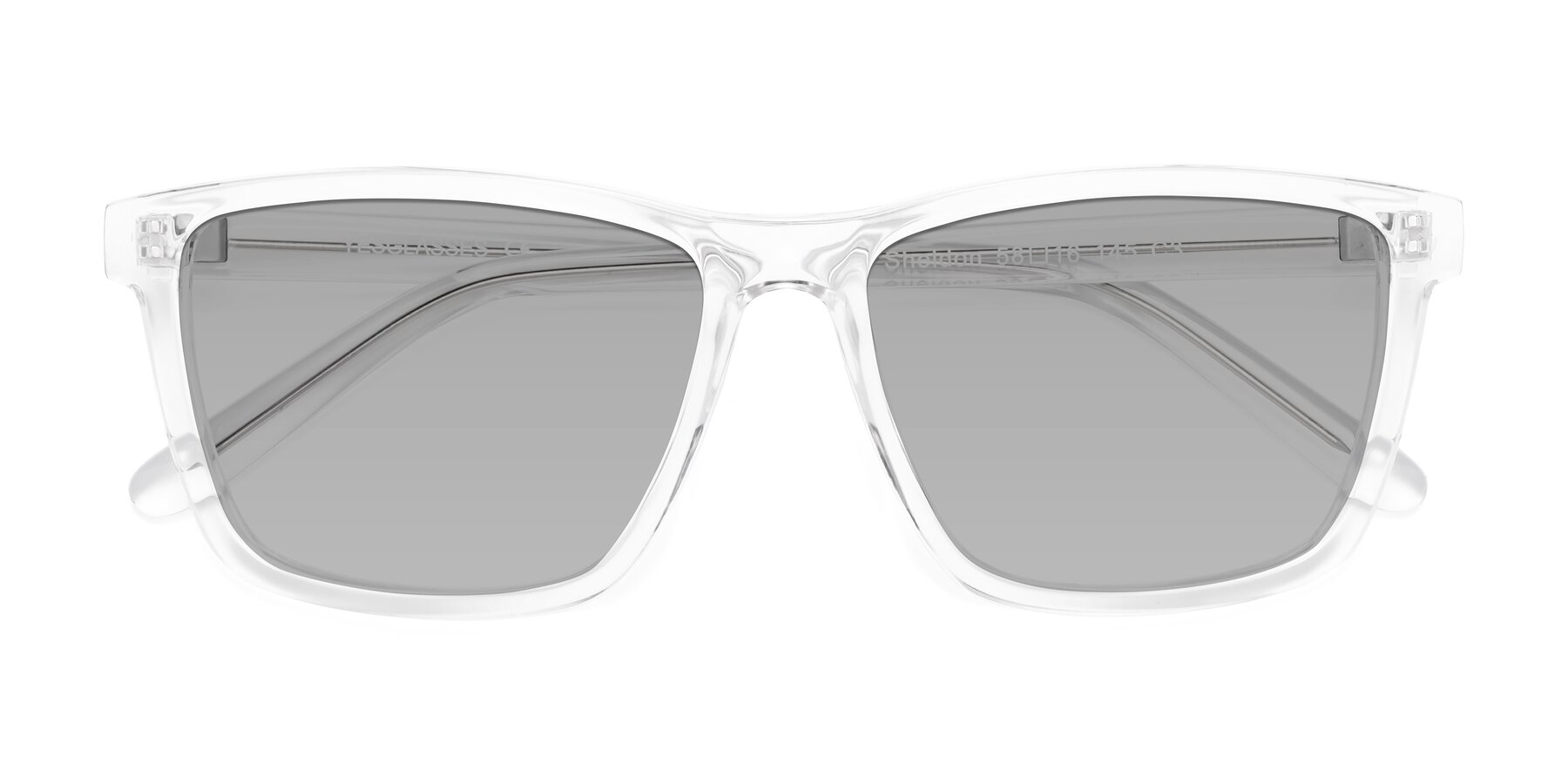 Folded Front of Sheldon in Clear with Light Gray Tinted Lenses