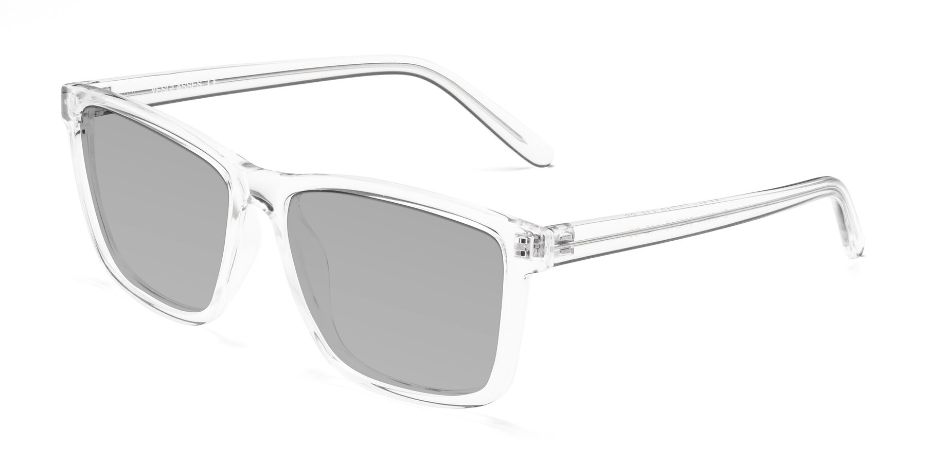 Angle of Sheldon in Clear with Light Gray Tinted Lenses