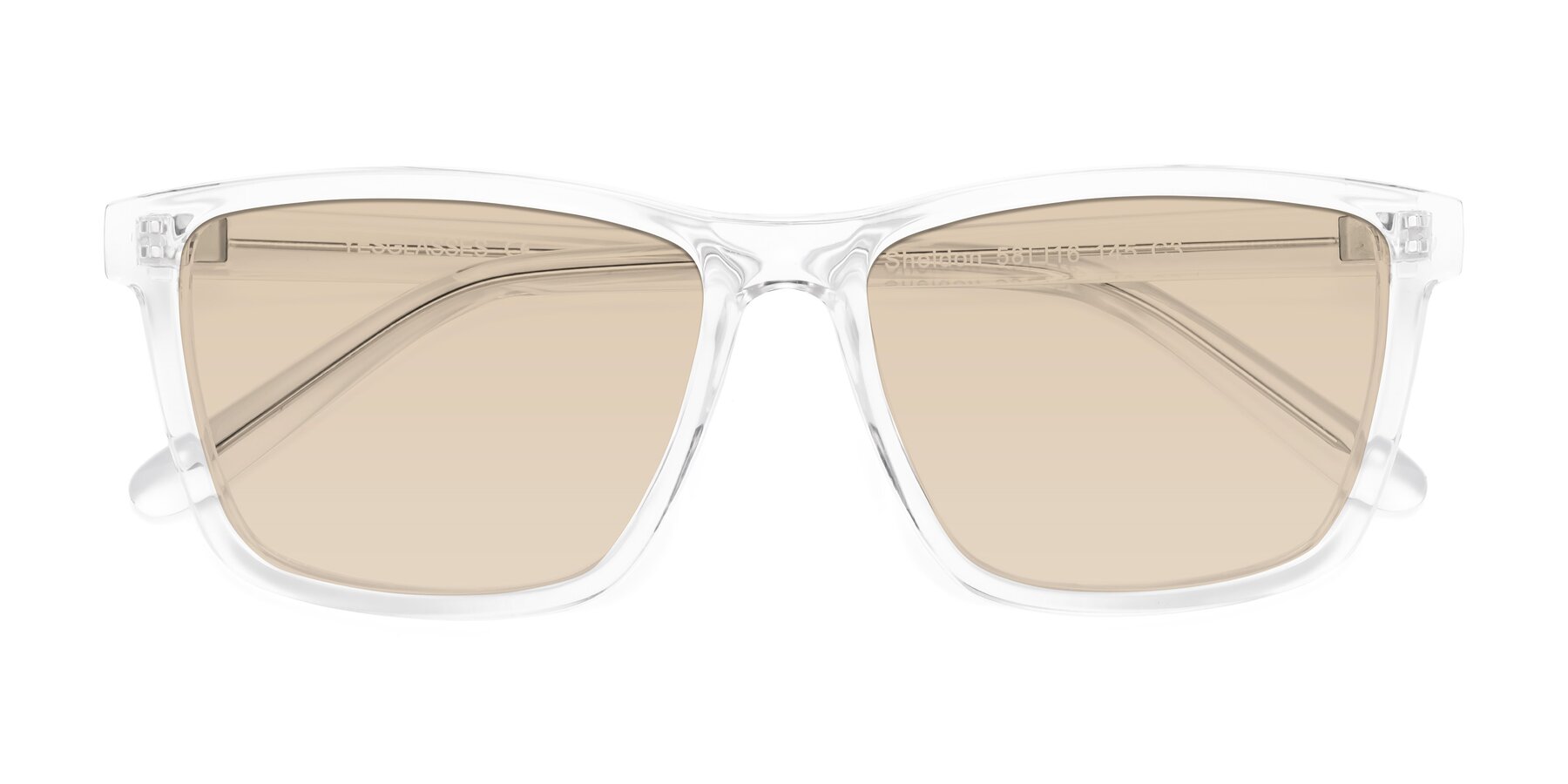 Folded Front of Sheldon in Clear with Light Brown Tinted Lenses