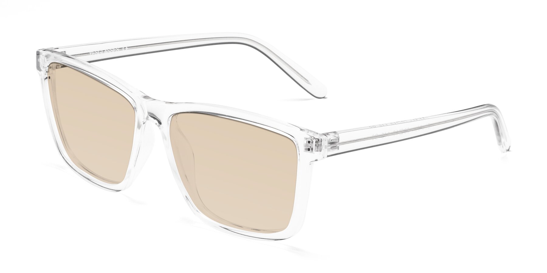 Angle of Sheldon in Clear with Light Brown Tinted Lenses