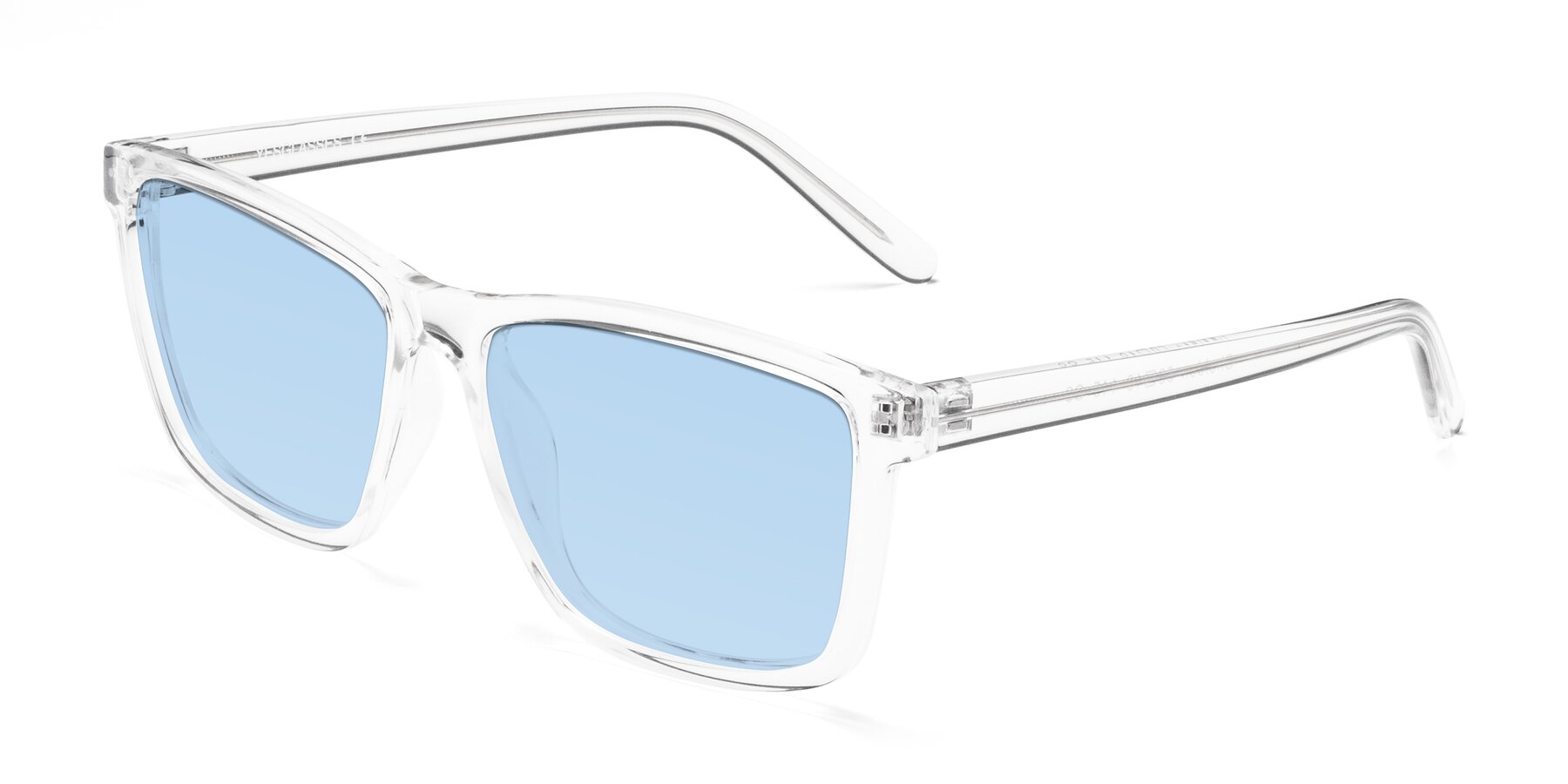 Angle of Sheldon in Clear with Light Blue Tinted Lenses
