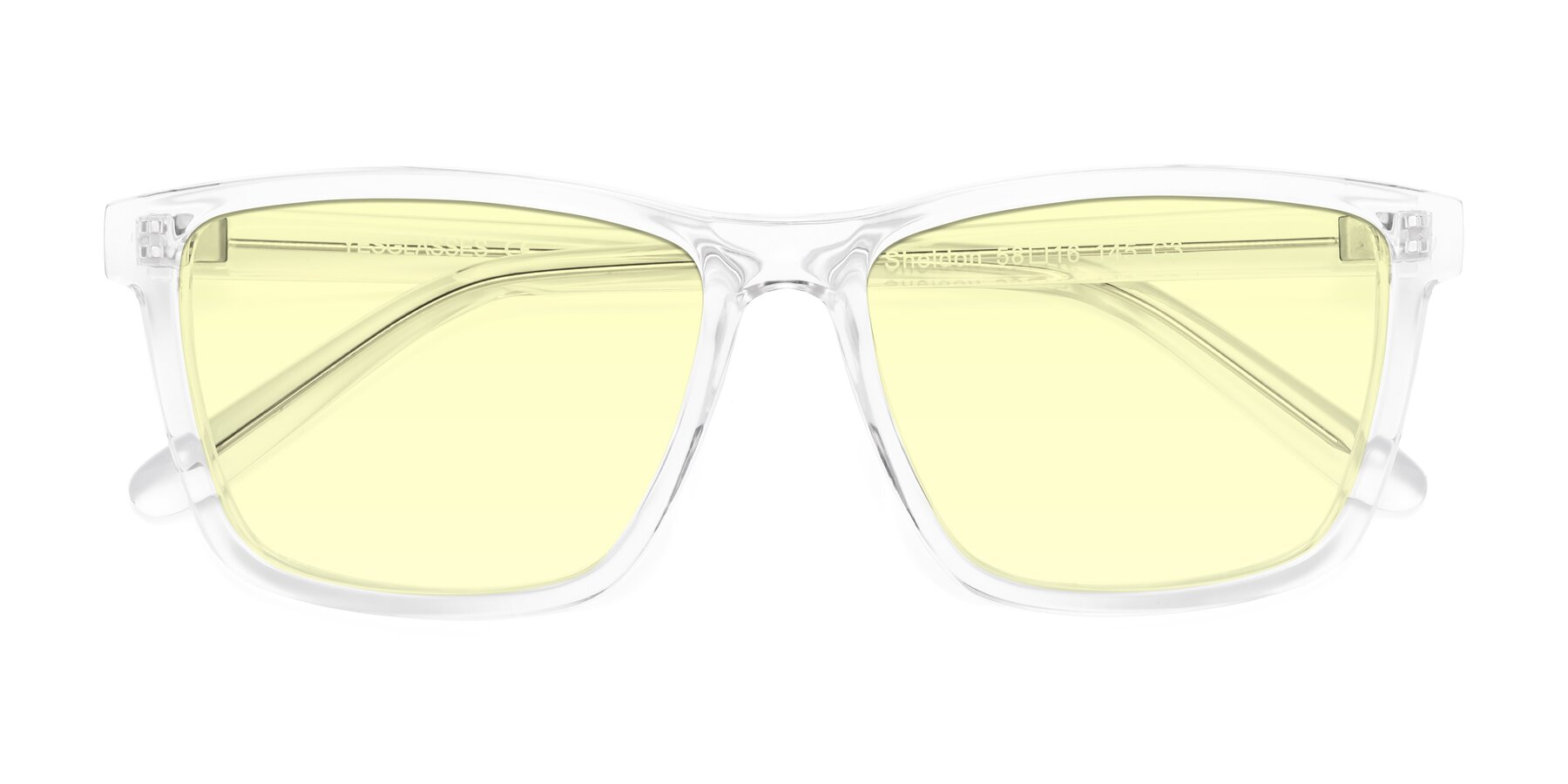 Folded Front of Sheldon in Clear with Light Yellow Tinted Lenses