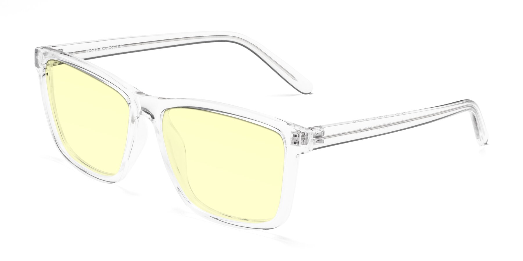Angle of Sheldon in Clear with Light Yellow Tinted Lenses