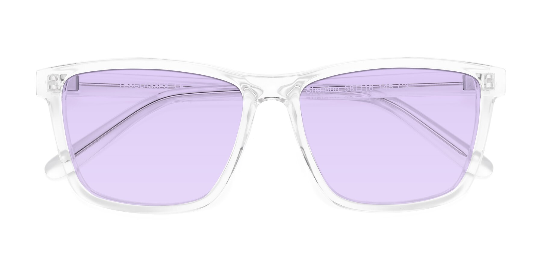 Folded Front of Sheldon in Clear with Light Purple Tinted Lenses