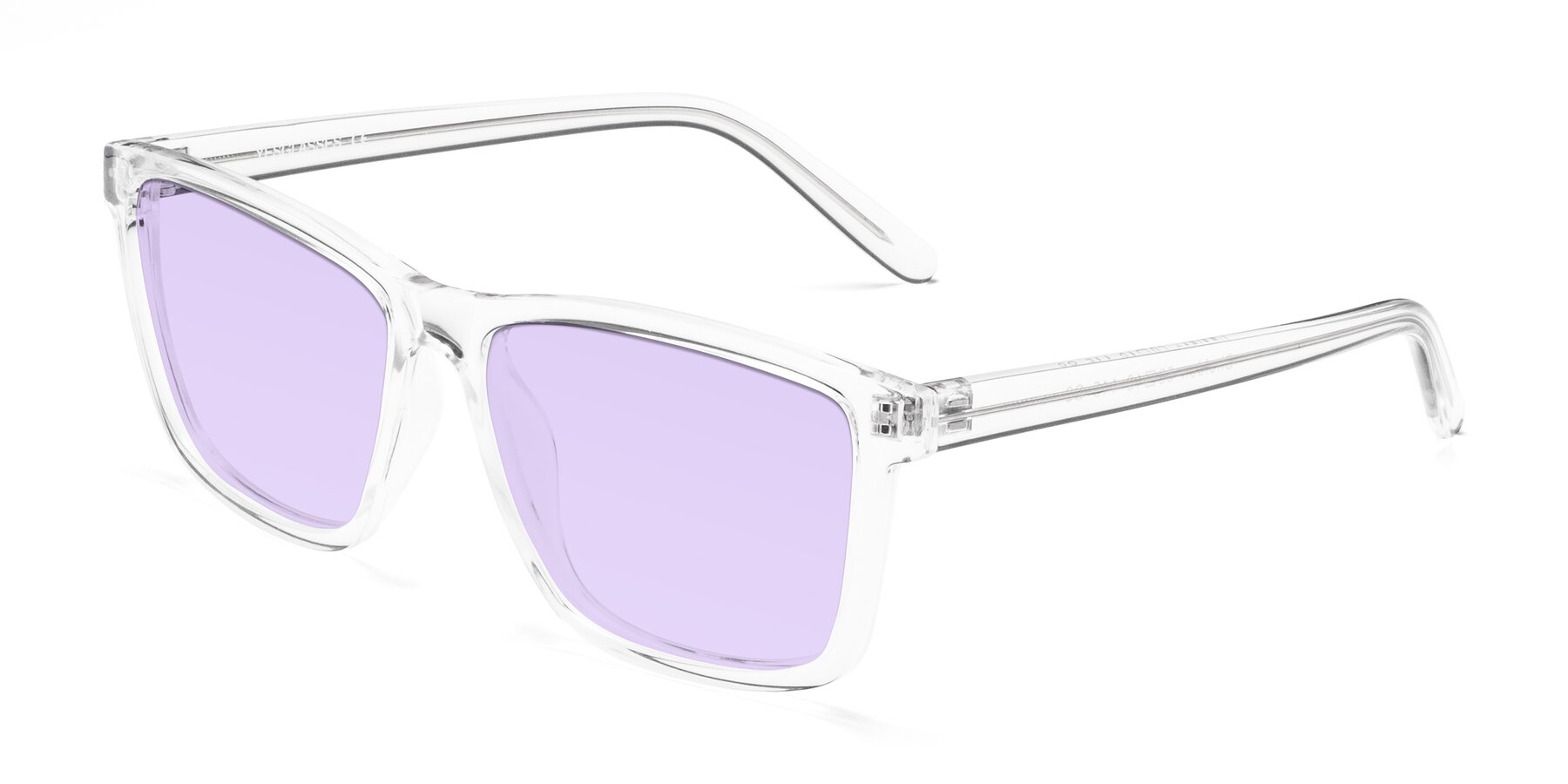Angle of Sheldon in Clear with Light Purple Tinted Lenses