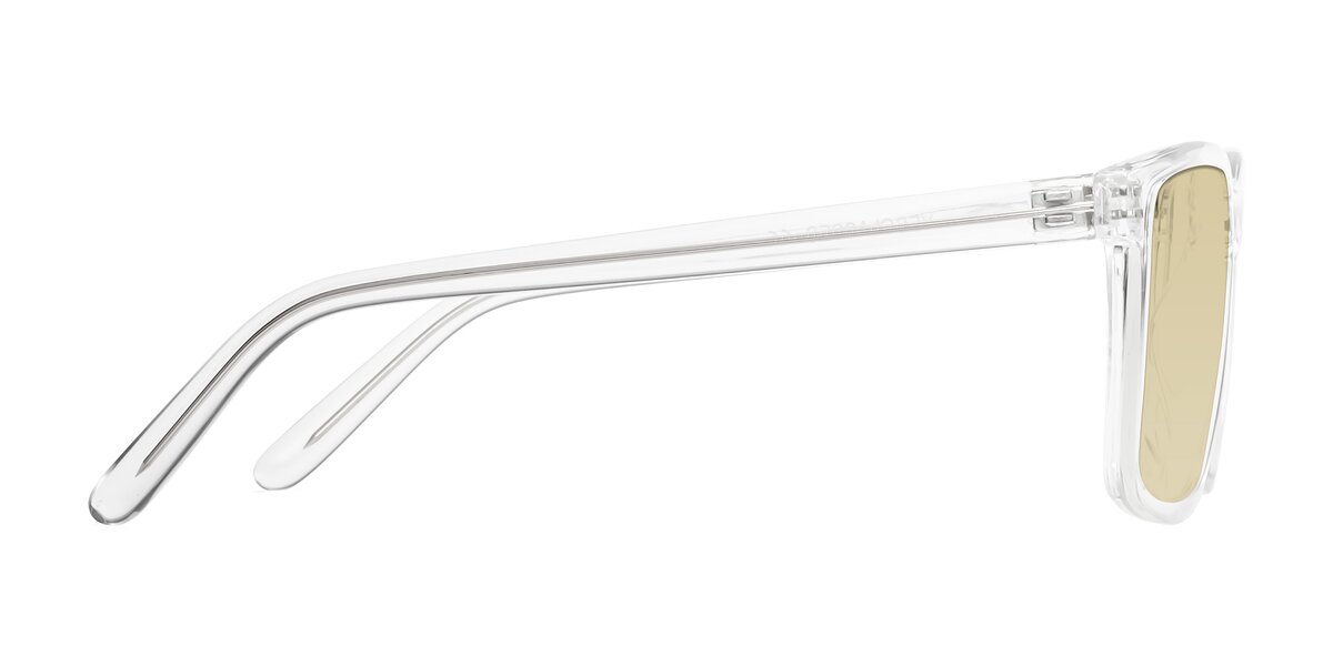 Clear Oversized Grandpa Square Tinted Sunglasses with Light Champagne ...