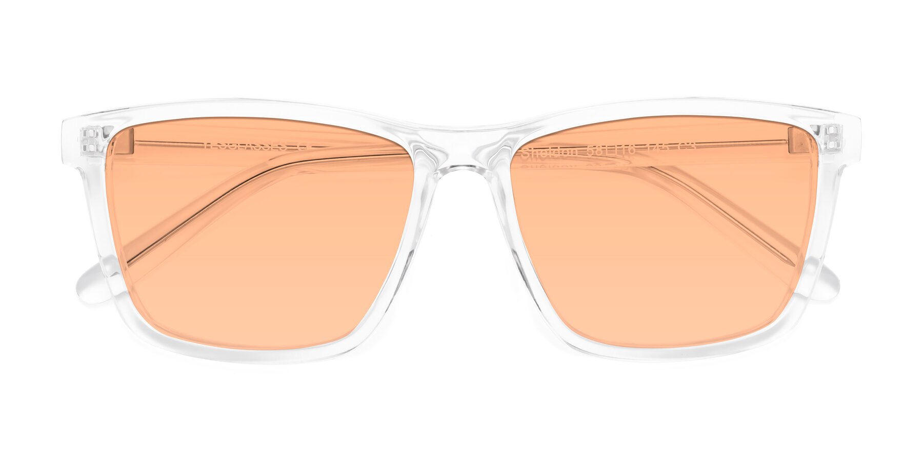 Folded Front of Sheldon in Clear with Light Orange Tinted Lenses