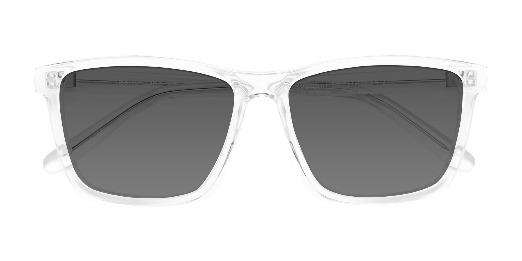 Folded Front of Sheldon in Clear with Medium Gray Tinted Lenses