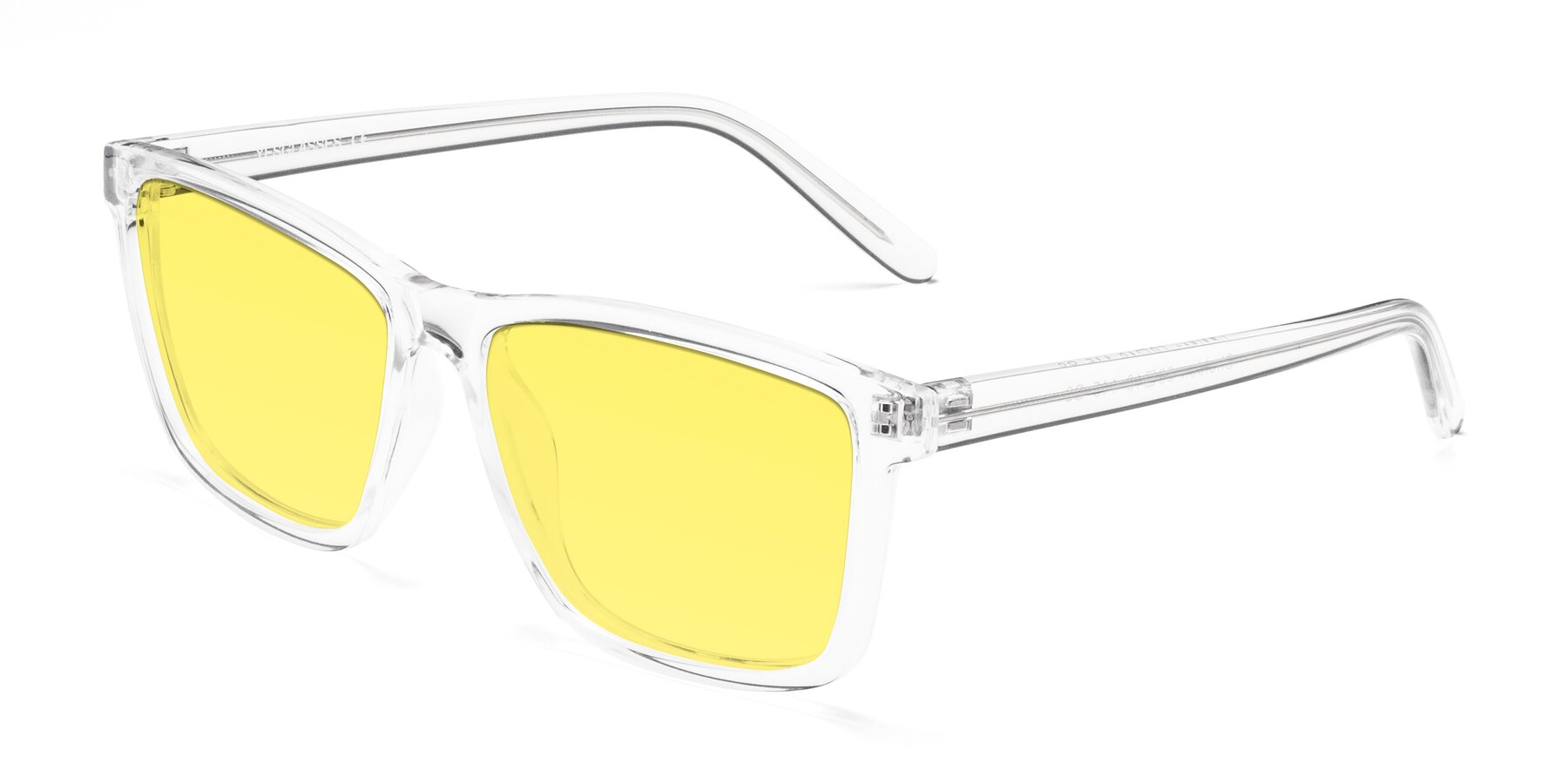 Angle of Sheldon in Clear with Medium Yellow Tinted Lenses