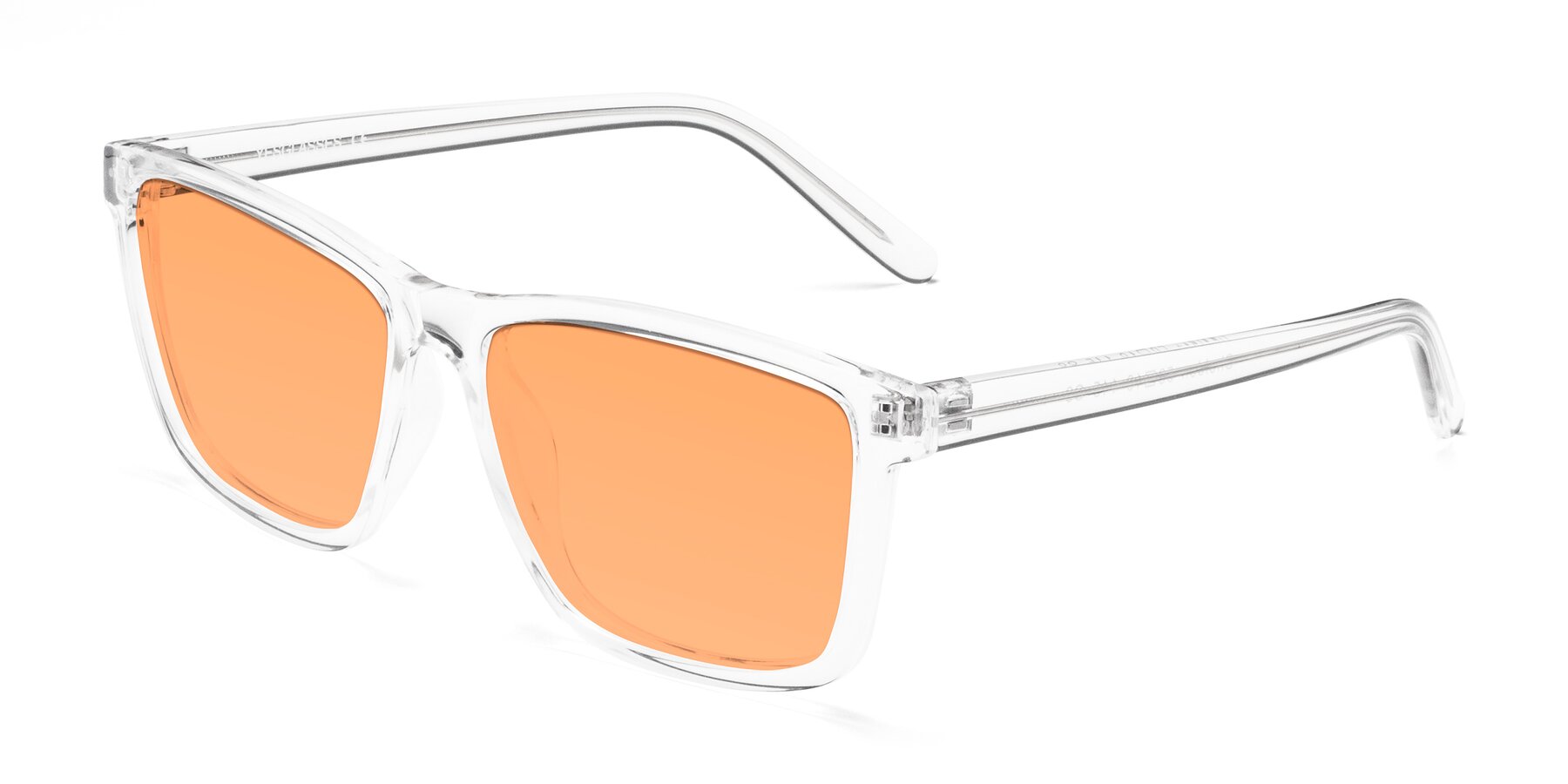 Angle of Sheldon in Clear with Medium Orange Tinted Lenses