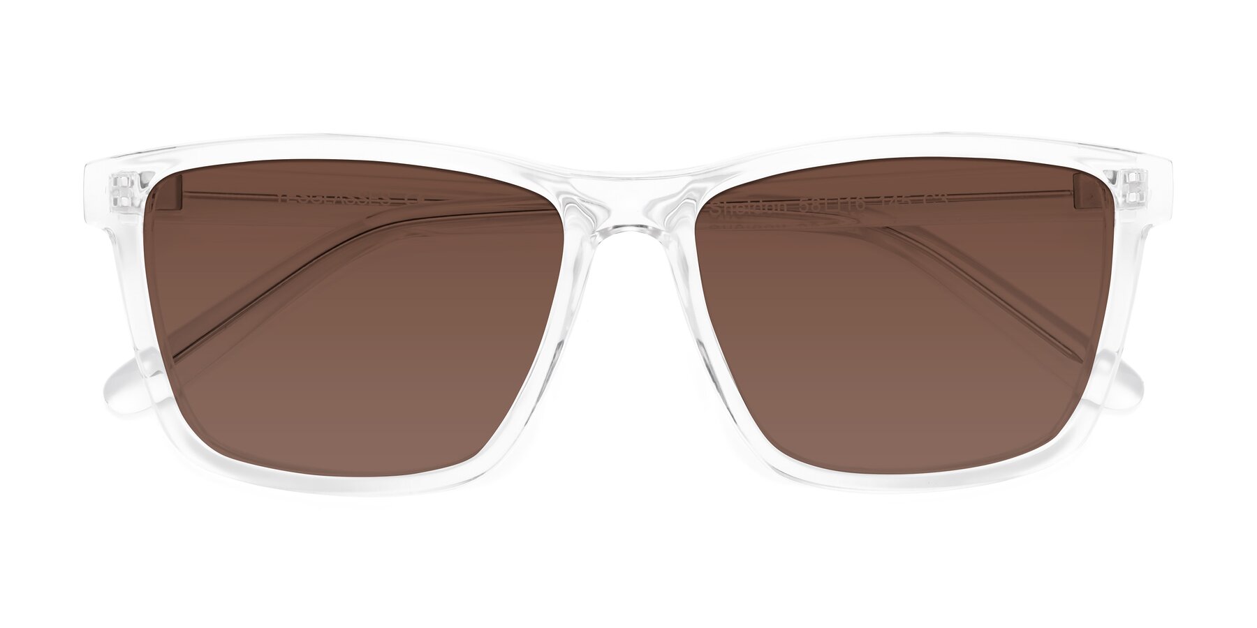 Folded Front of Sheldon in Clear with Brown Tinted Lenses