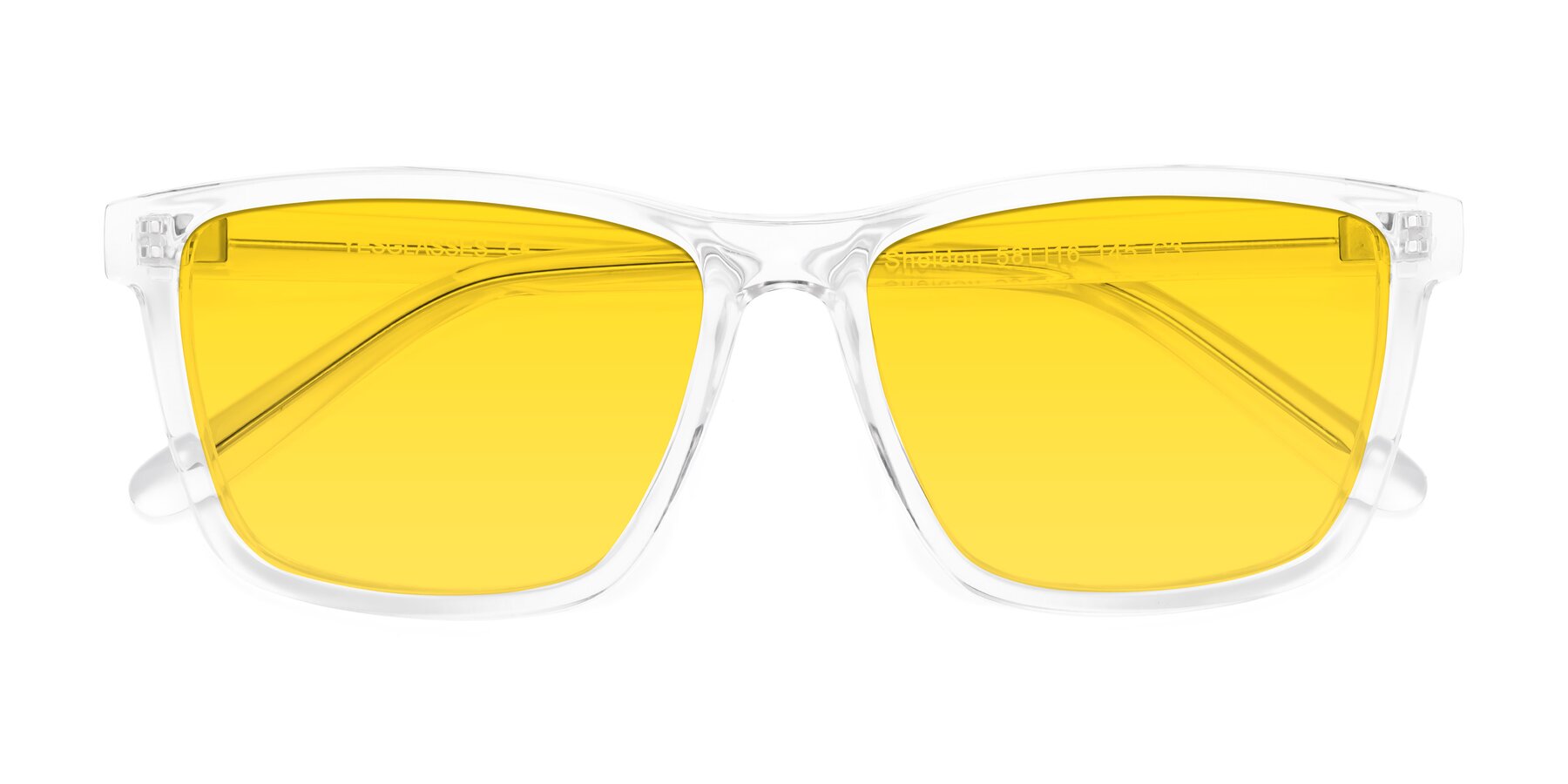 Folded Front of Sheldon in Clear with Yellow Tinted Lenses