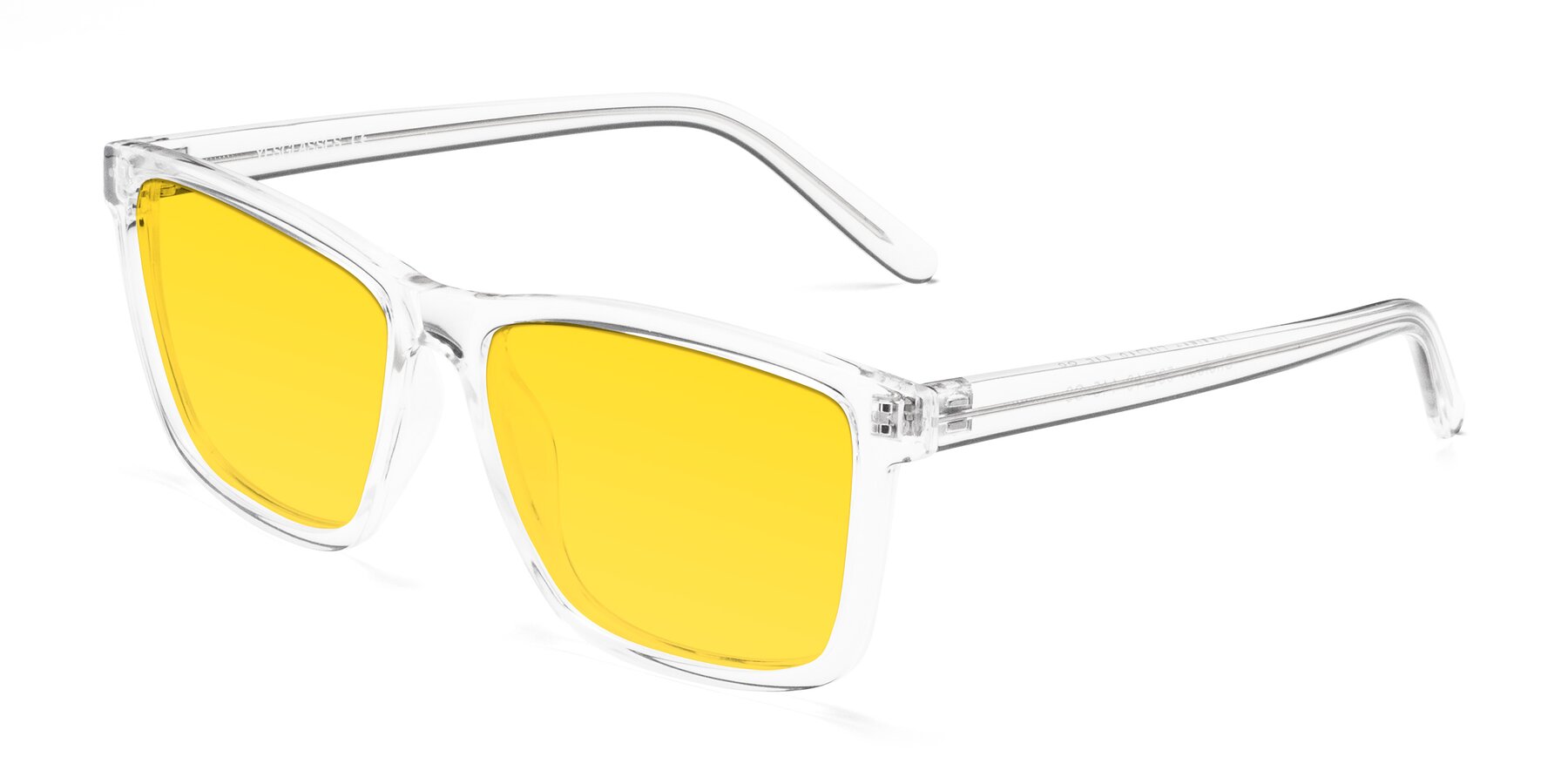 Angle of Sheldon in Clear with Yellow Tinted Lenses