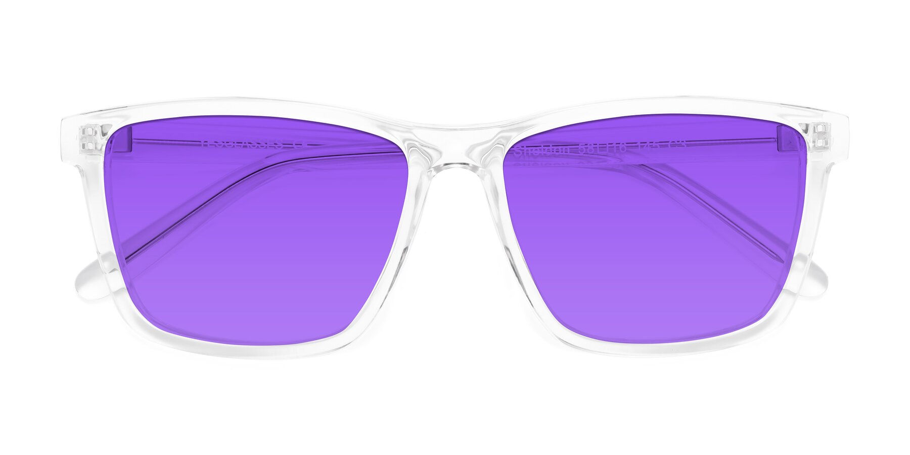 Folded Front of Sheldon in Clear with Purple Tinted Lenses