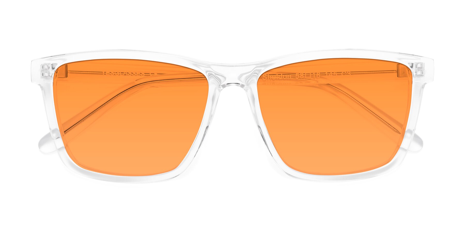 Folded Front of Sheldon in Clear with Orange Tinted Lenses
