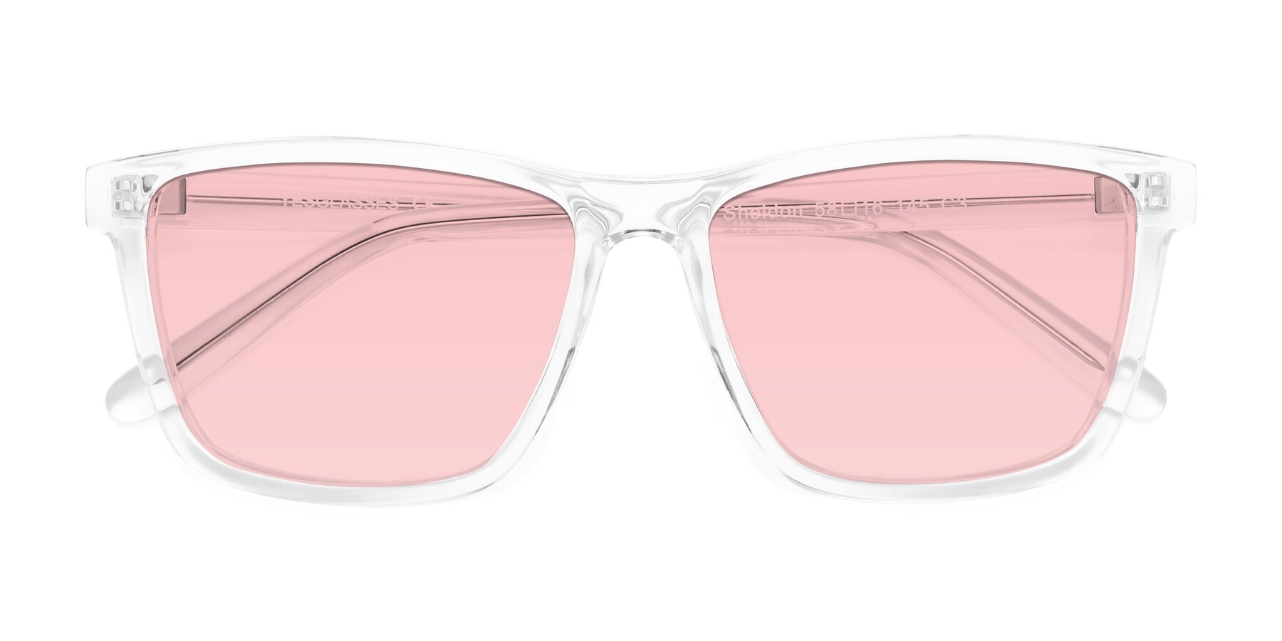 Folded Front of Sheldon in Clear with Light Garnet Tinted Lenses