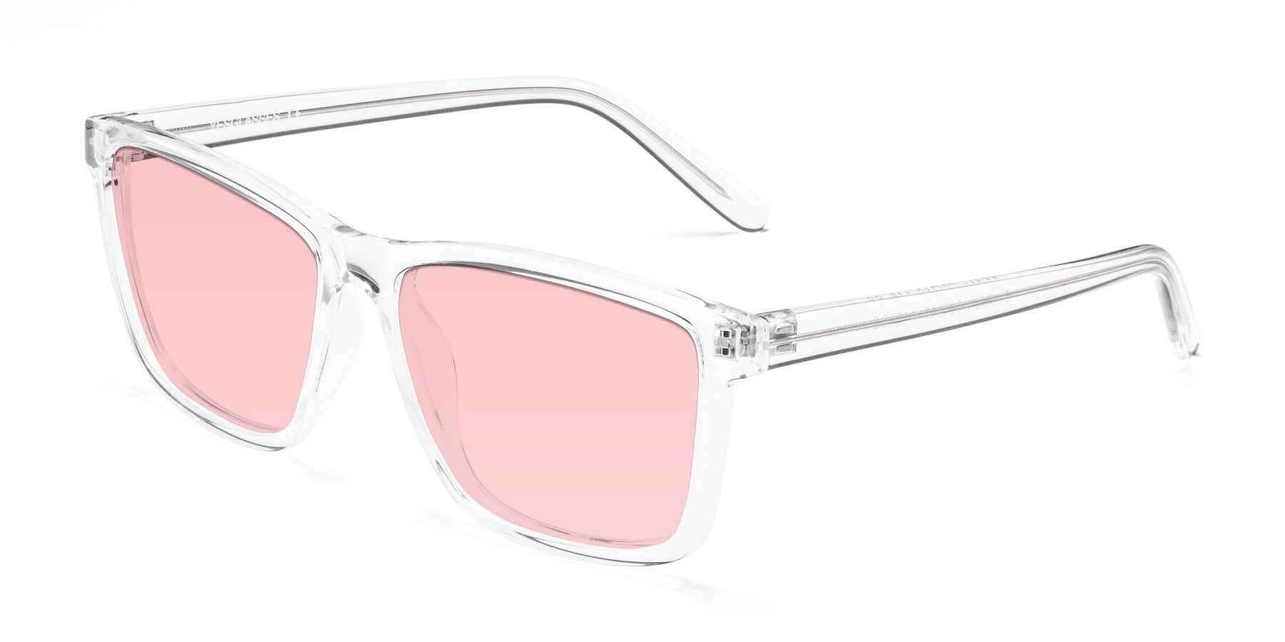 Angle of Sheldon in Clear with Light Garnet Tinted Lenses