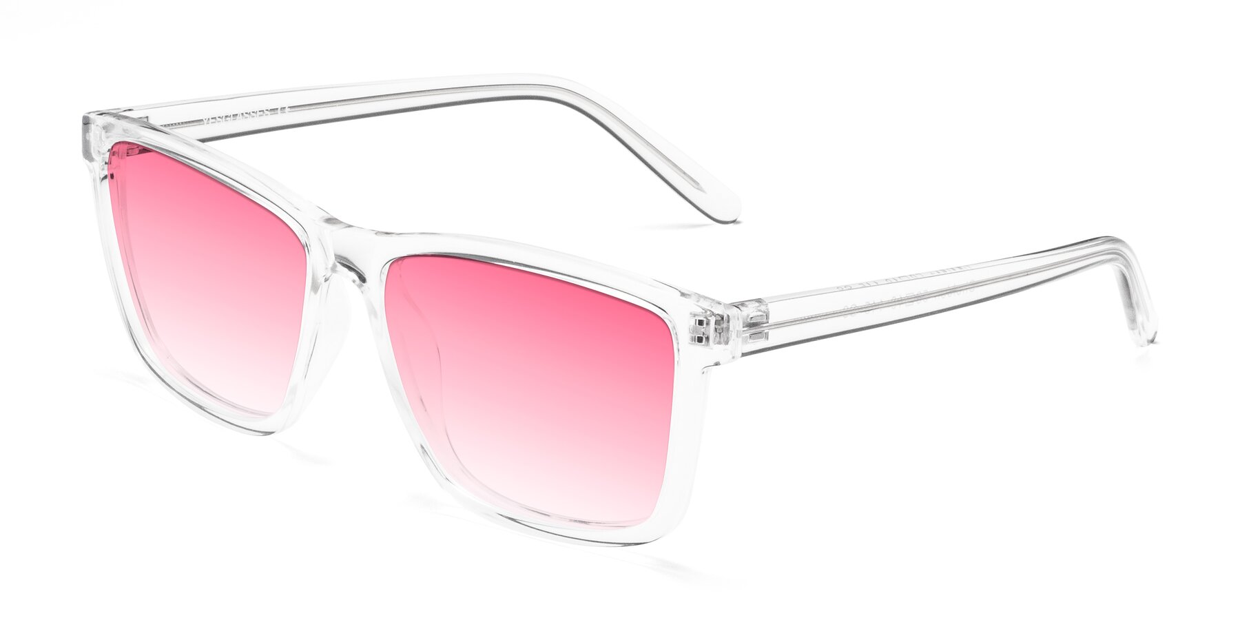 Angle of Sheldon in Clear with Pink Gradient Lenses