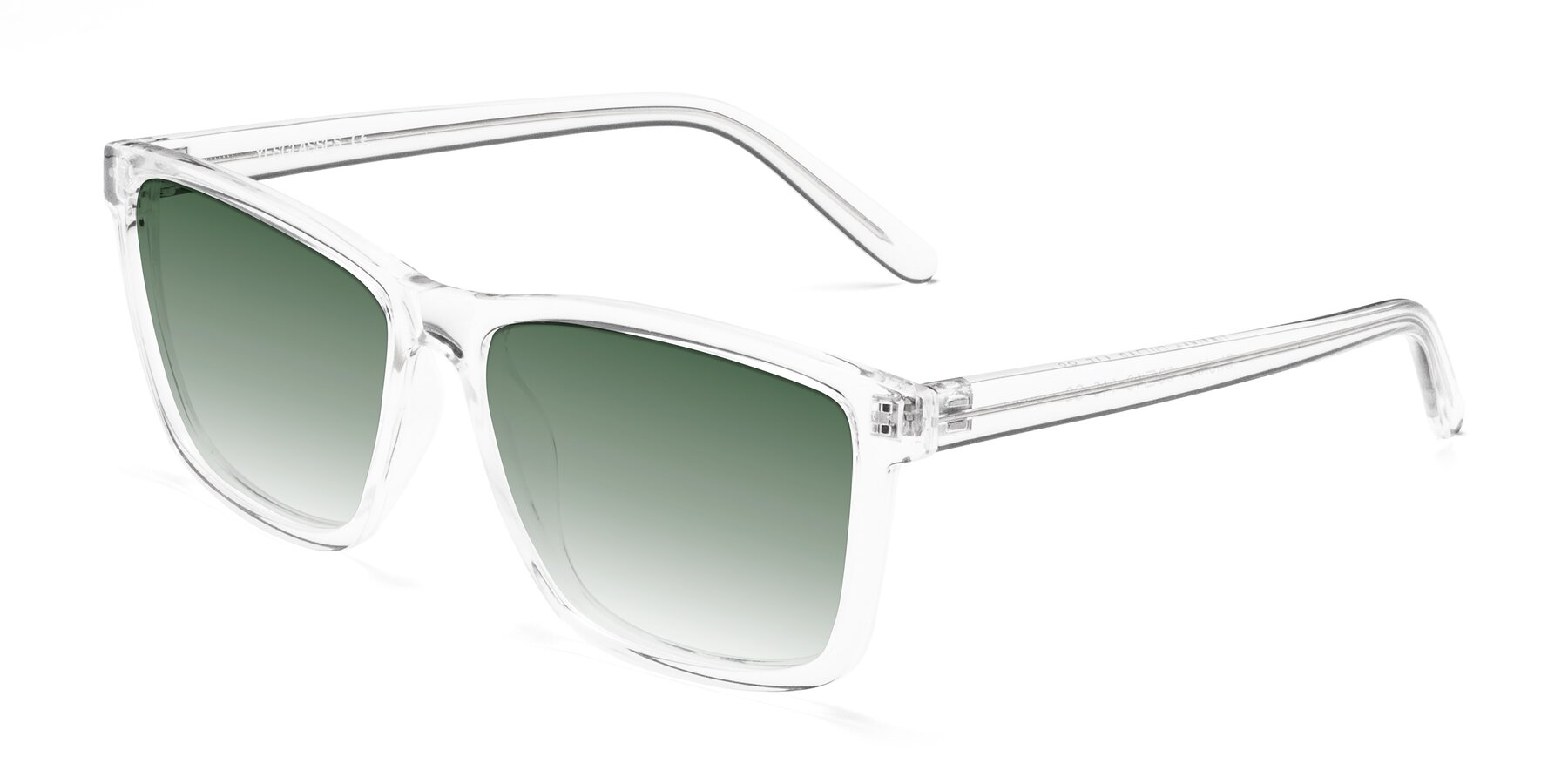 Angle of Sheldon in Clear with Green Gradient Lenses