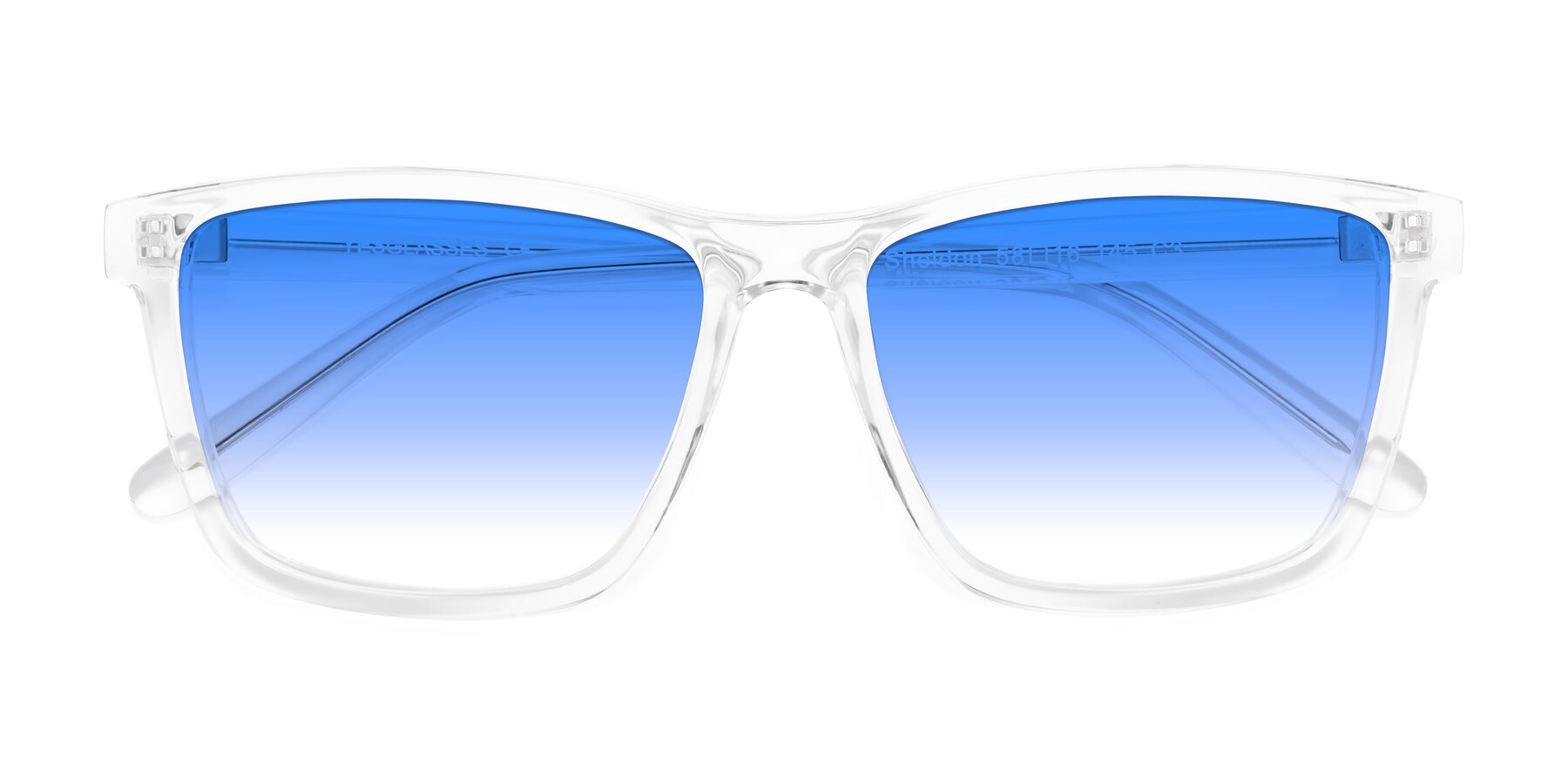Folded Front of Sheldon in Clear with Blue Gradient Lenses