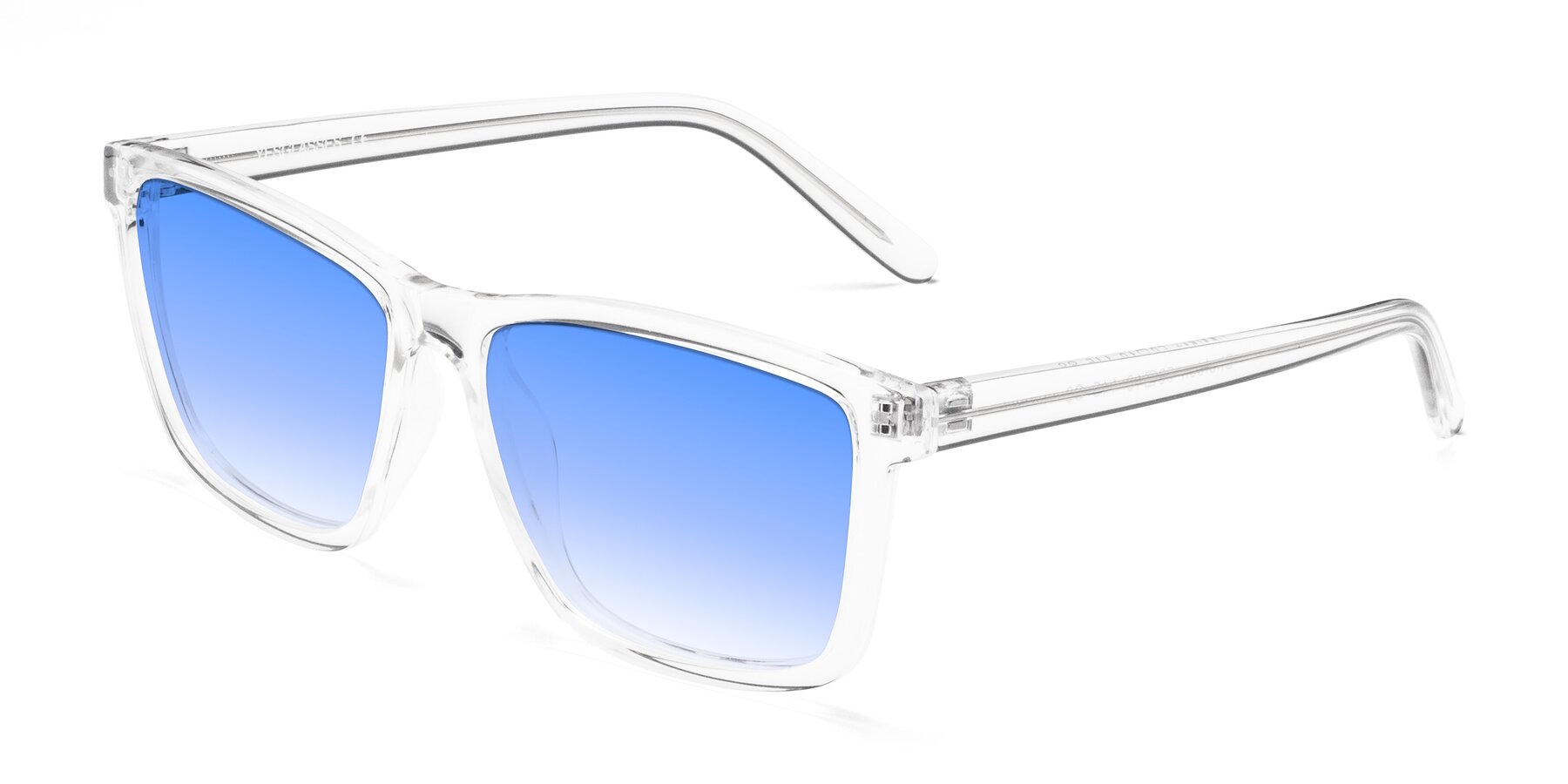 Angle of Sheldon in Clear with Blue Gradient Lenses