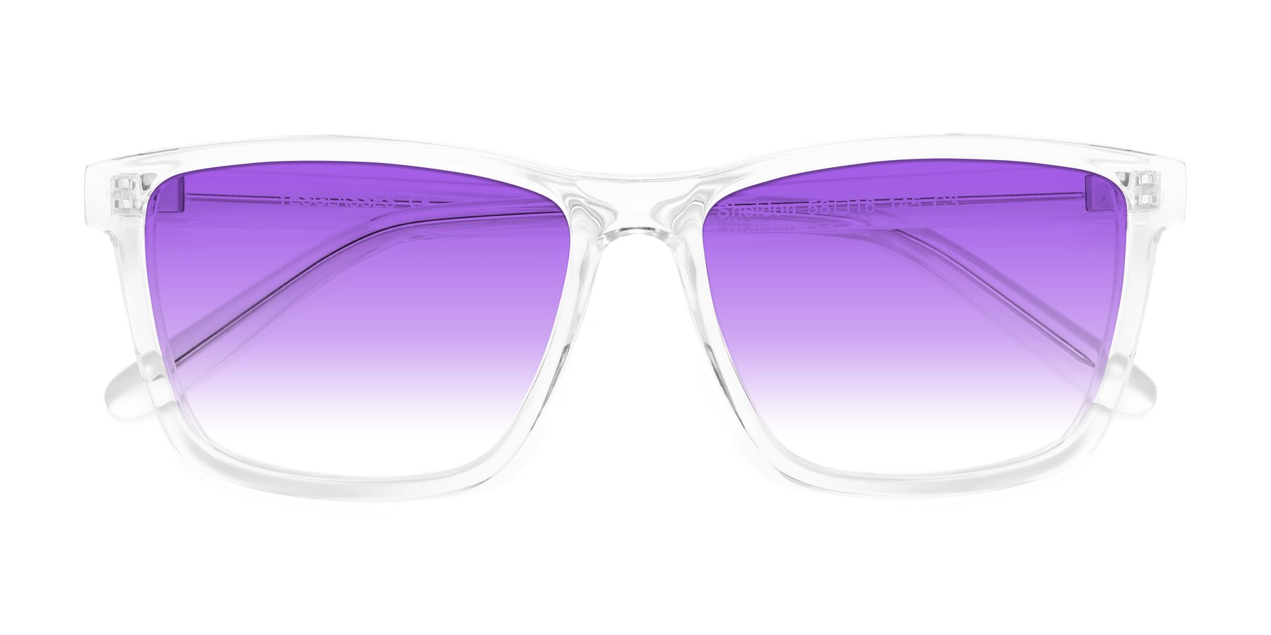 Folded Front of Sheldon in Clear with Purple Gradient Lenses