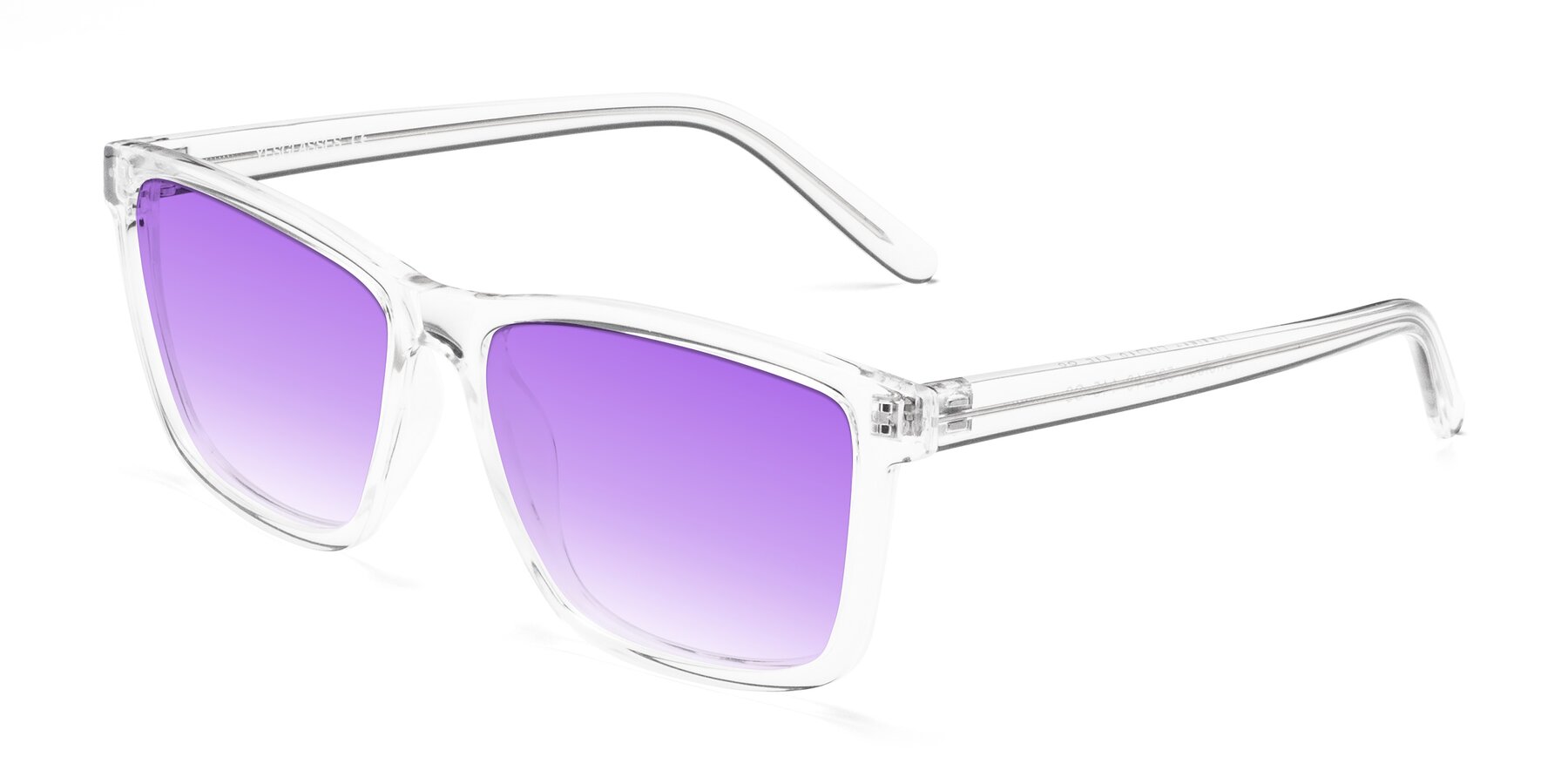 Angle of Sheldon in Clear with Purple Gradient Lenses