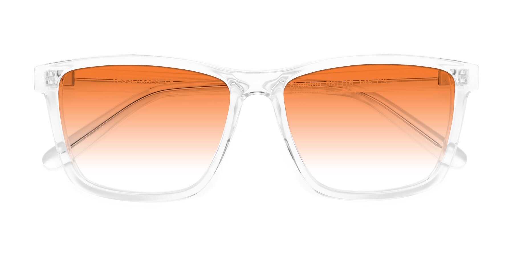 Folded Front of Sheldon in Clear with Orange Gradient Lenses