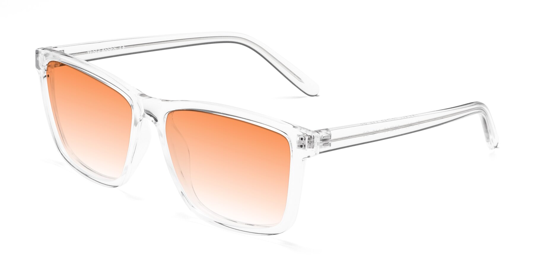 Angle of Sheldon in Clear with Orange Gradient Lenses