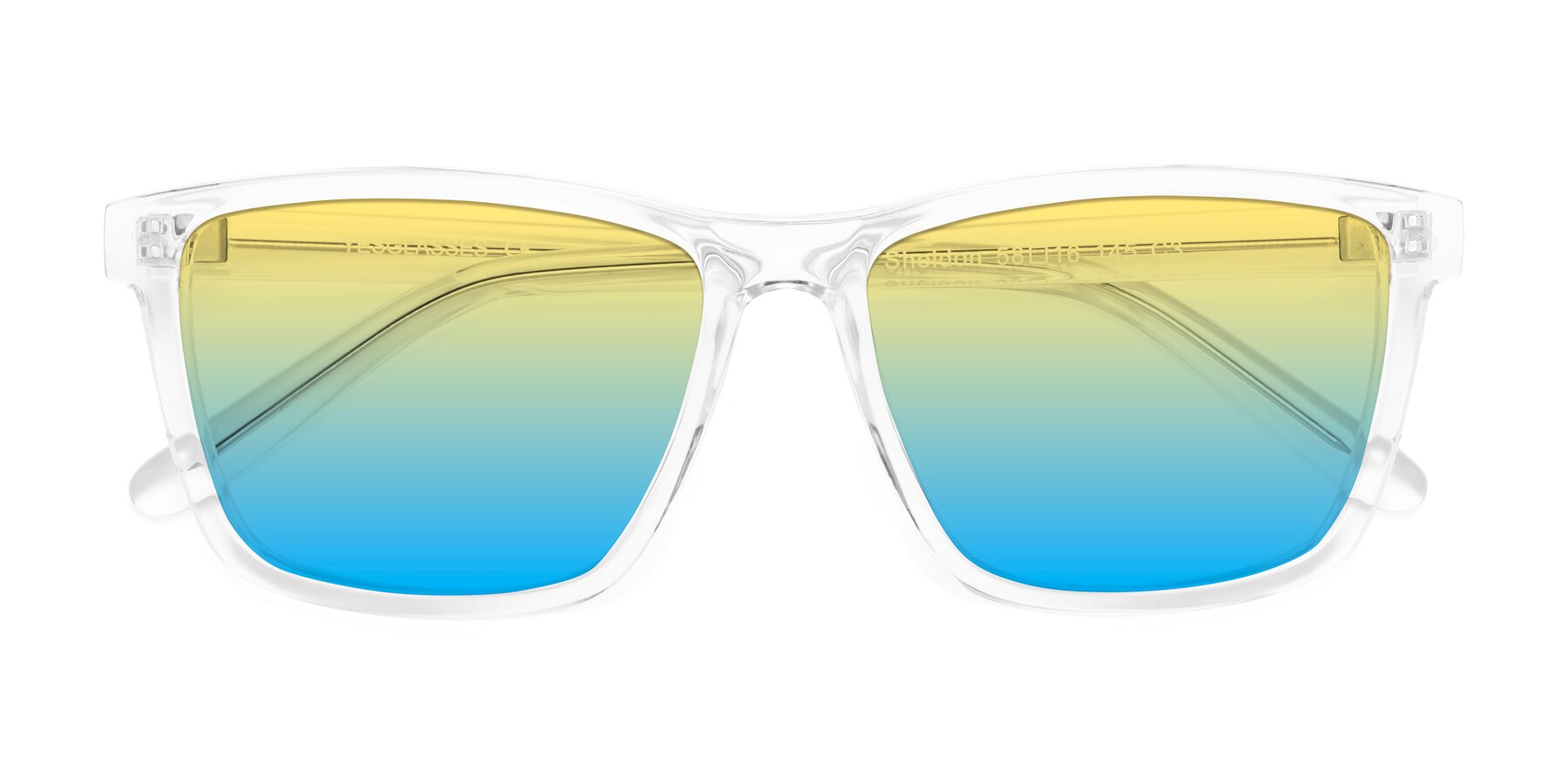 Folded Front of Sheldon in Clear with Yellow / Blue Gradient Lenses