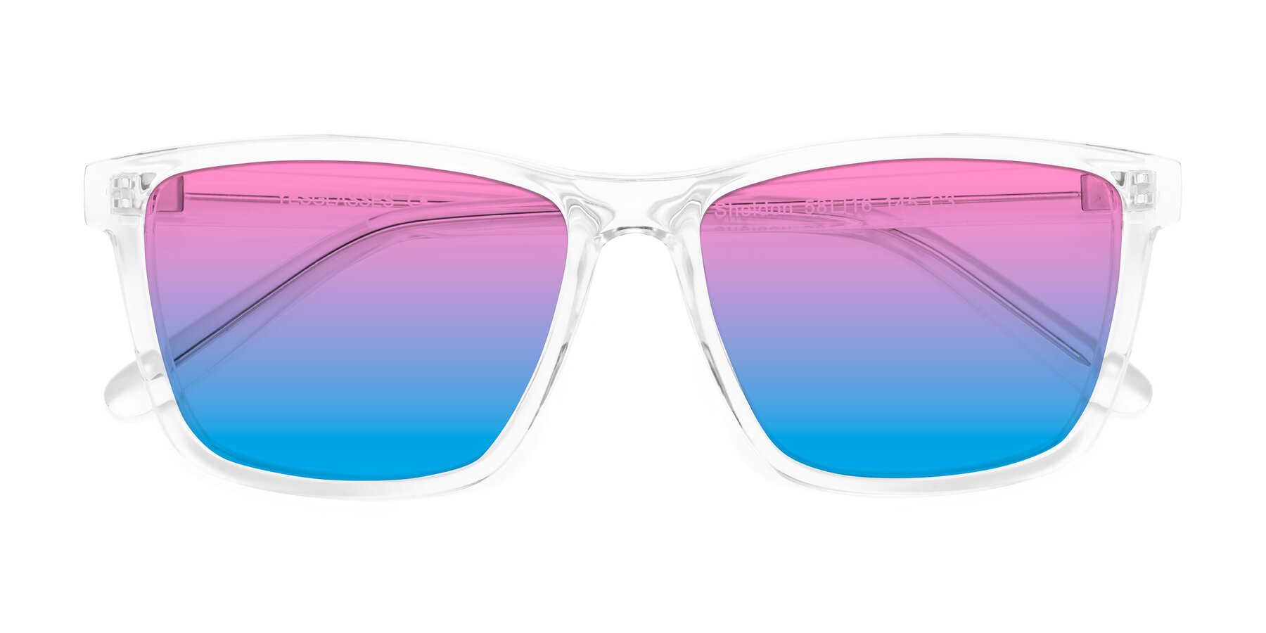 Folded Front of Sheldon in Clear with Pink / Blue Gradient Lenses