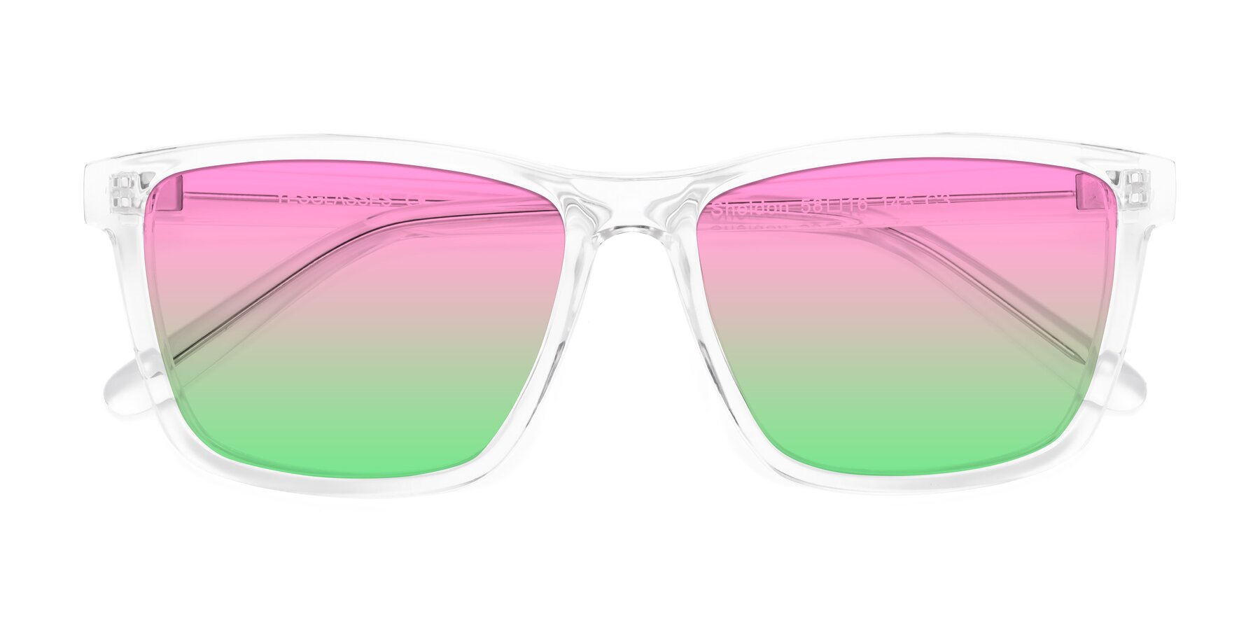 Folded Front of Sheldon in Clear with Pink / Green Gradient Lenses