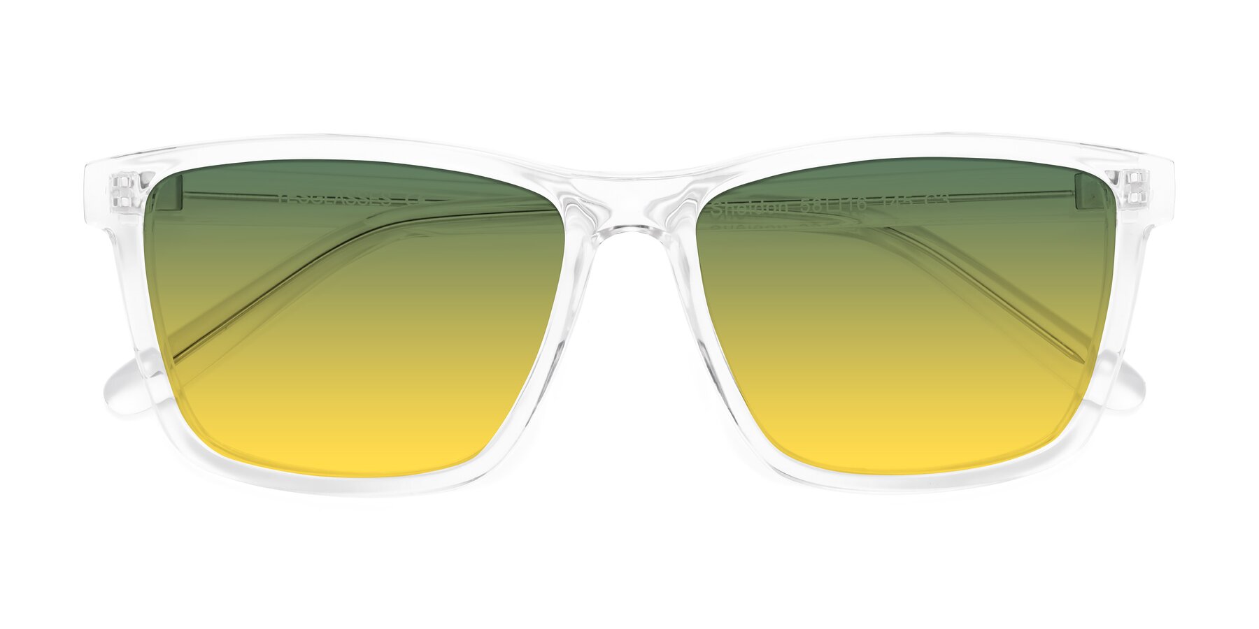 Folded Front of Sheldon in Clear with Green / Yellow Gradient Lenses