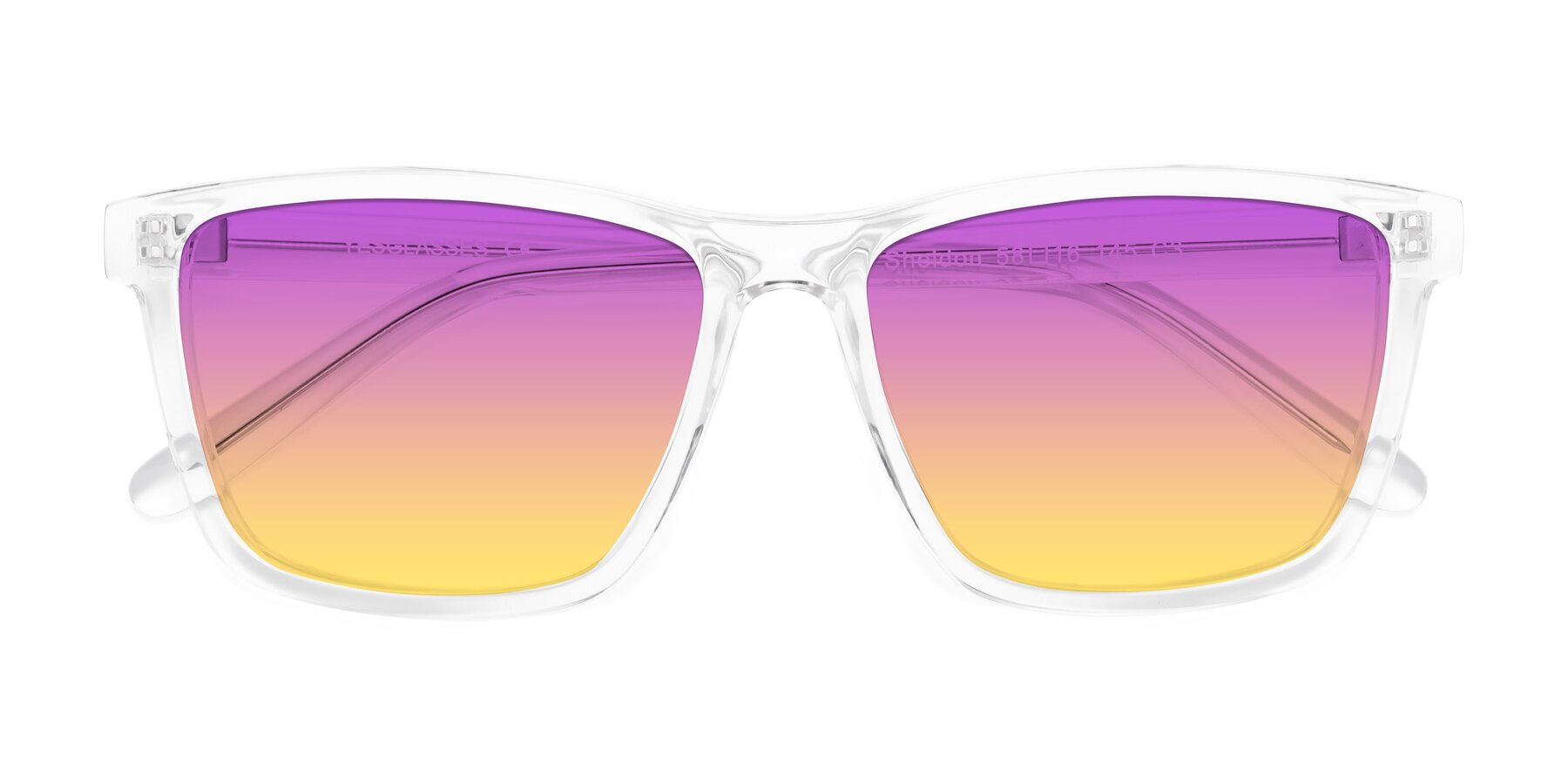 Folded Front of Sheldon in Clear with Purple / Yellow Gradient Lenses