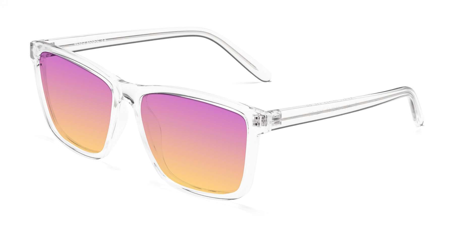 Angle of Sheldon in Clear with Purple / Yellow Gradient Lenses