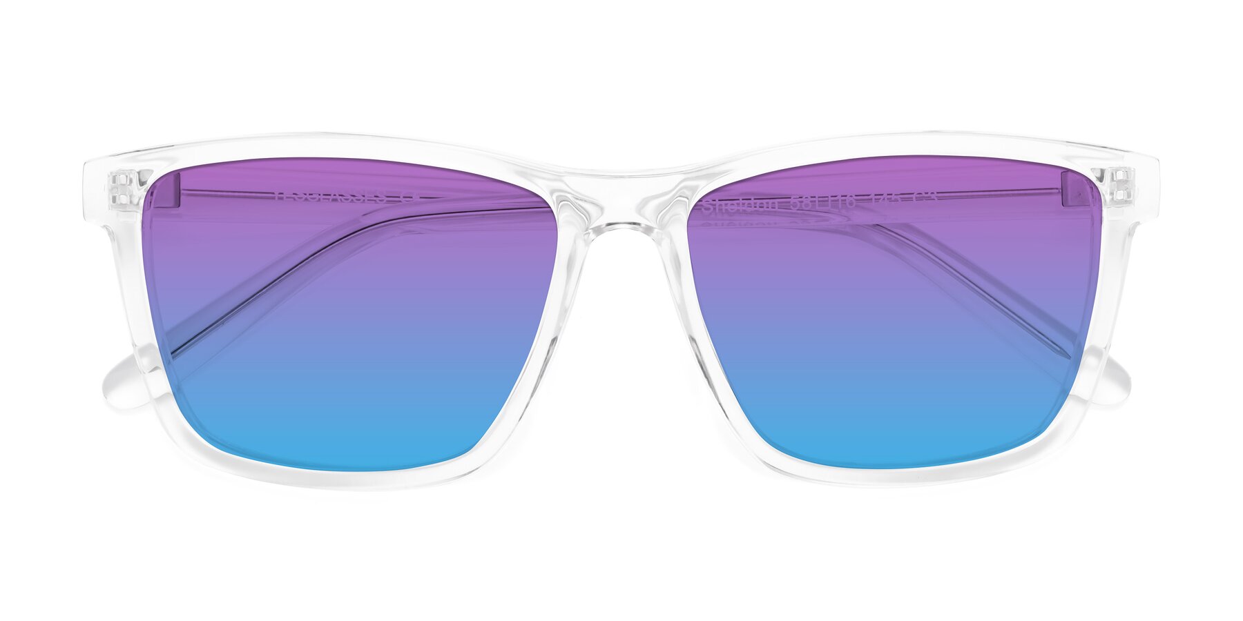 Folded Front of Sheldon in Clear with Purple / Blue Gradient Lenses