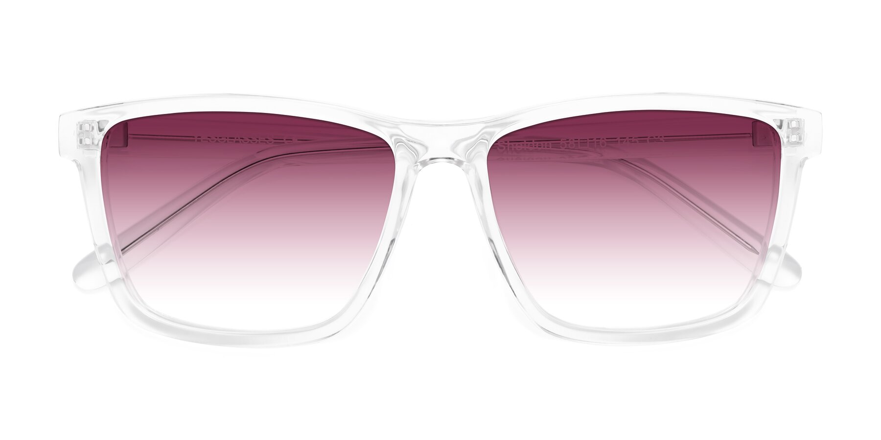 Folded Front of Sheldon in Clear with Wine Gradient Lenses