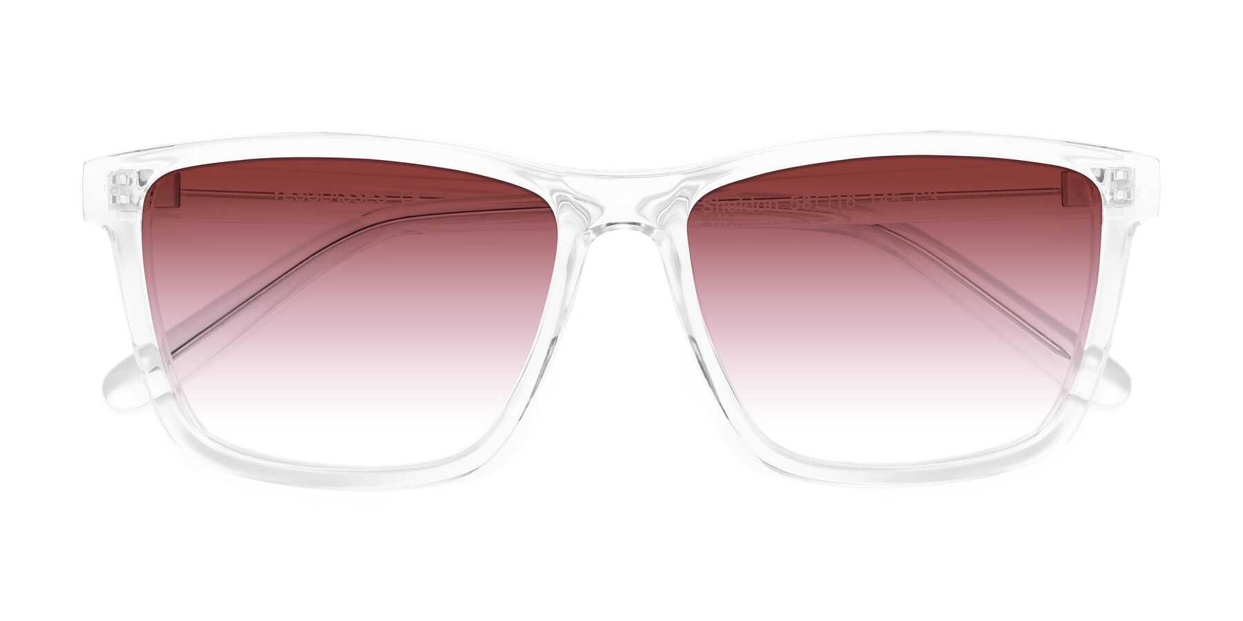 Folded Front of Sheldon in Clear with Garnet Gradient Lenses