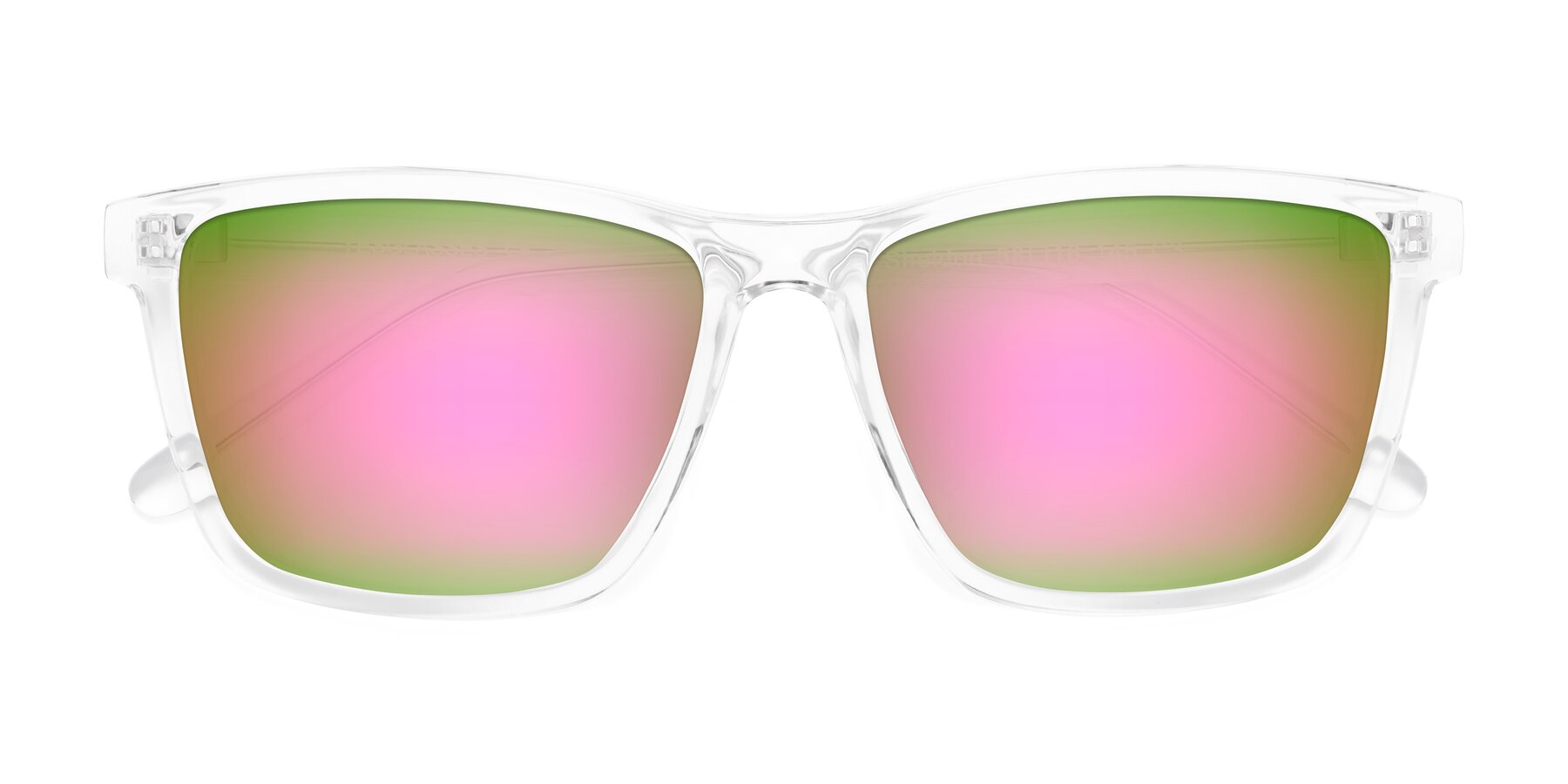 Folded Front of Sheldon in Clear with Pink Mirrored Lenses