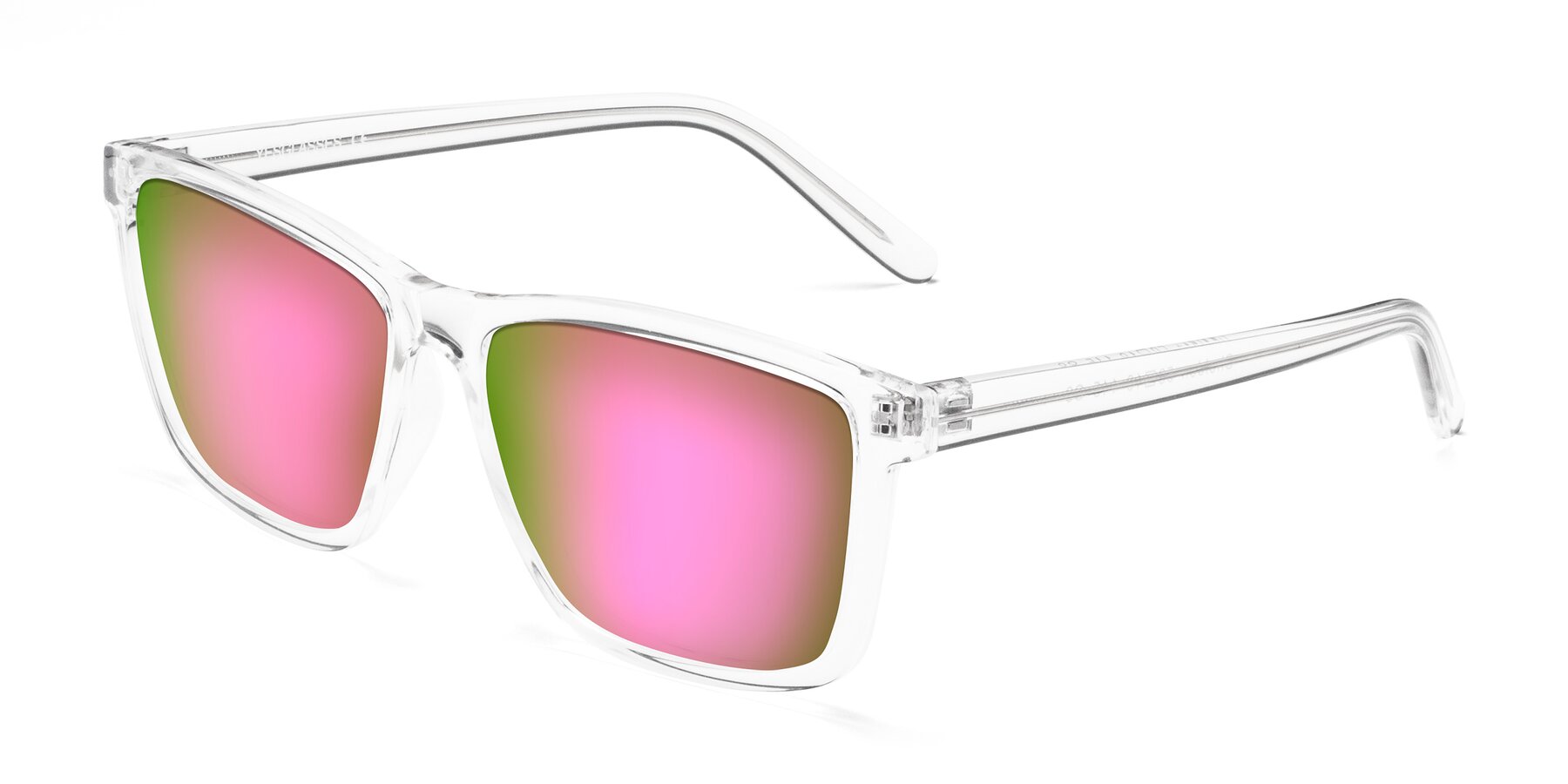 Angle of Sheldon in Clear with Pink Mirrored Lenses