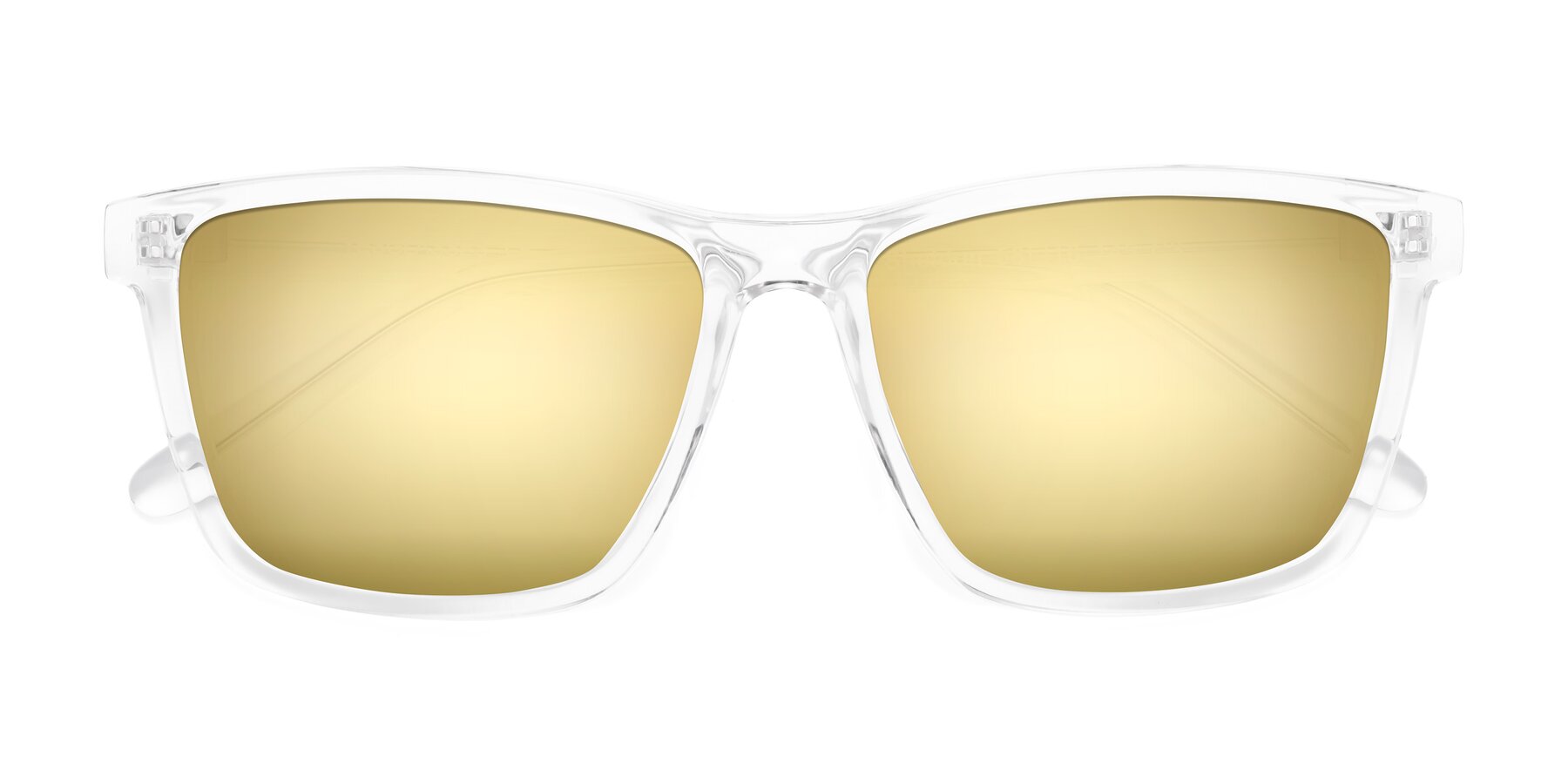 Folded Front of Sheldon in Clear with Gold Mirrored Lenses