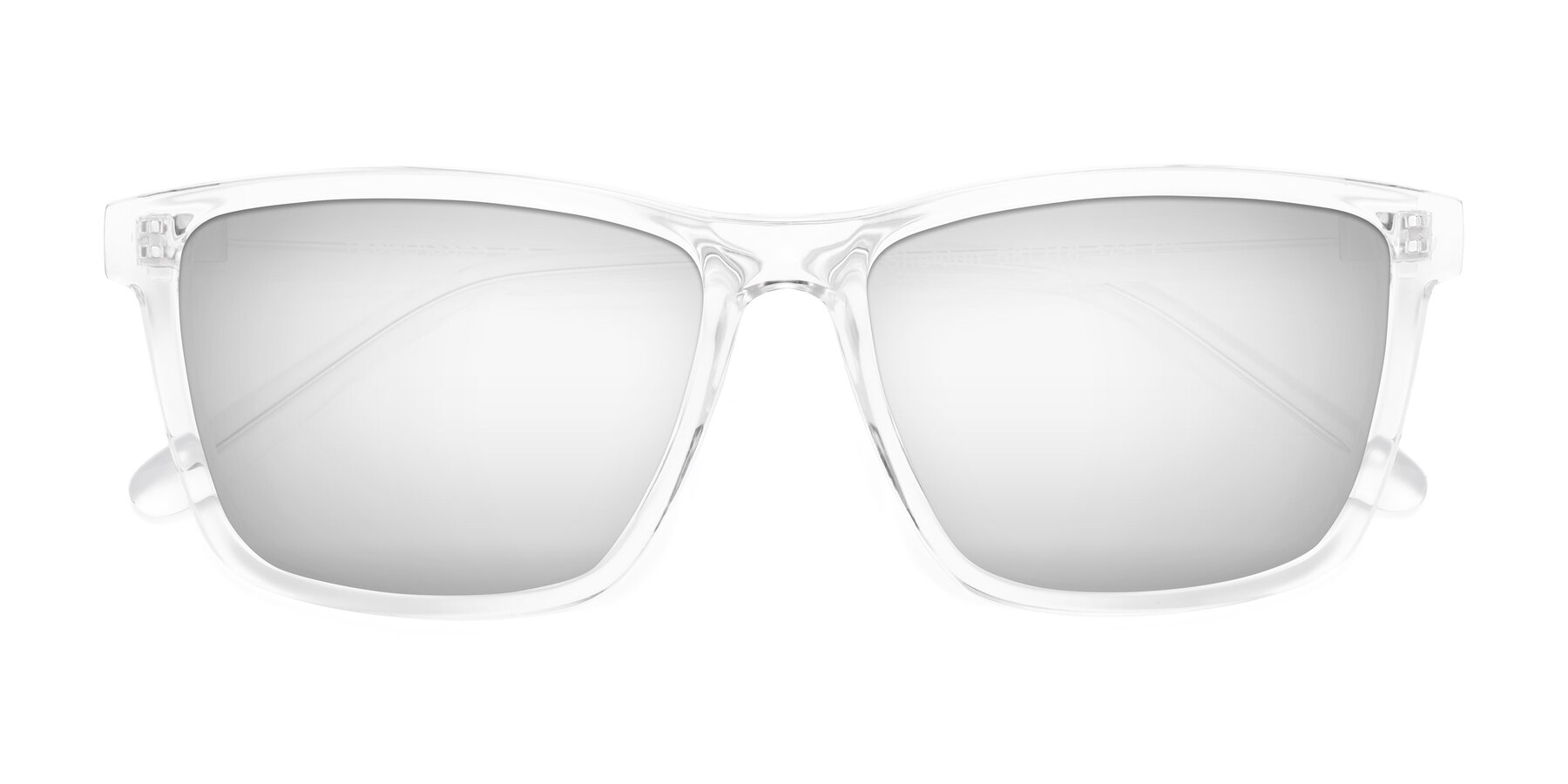 Folded Front of Sheldon in Clear with Silver Mirrored Lenses
