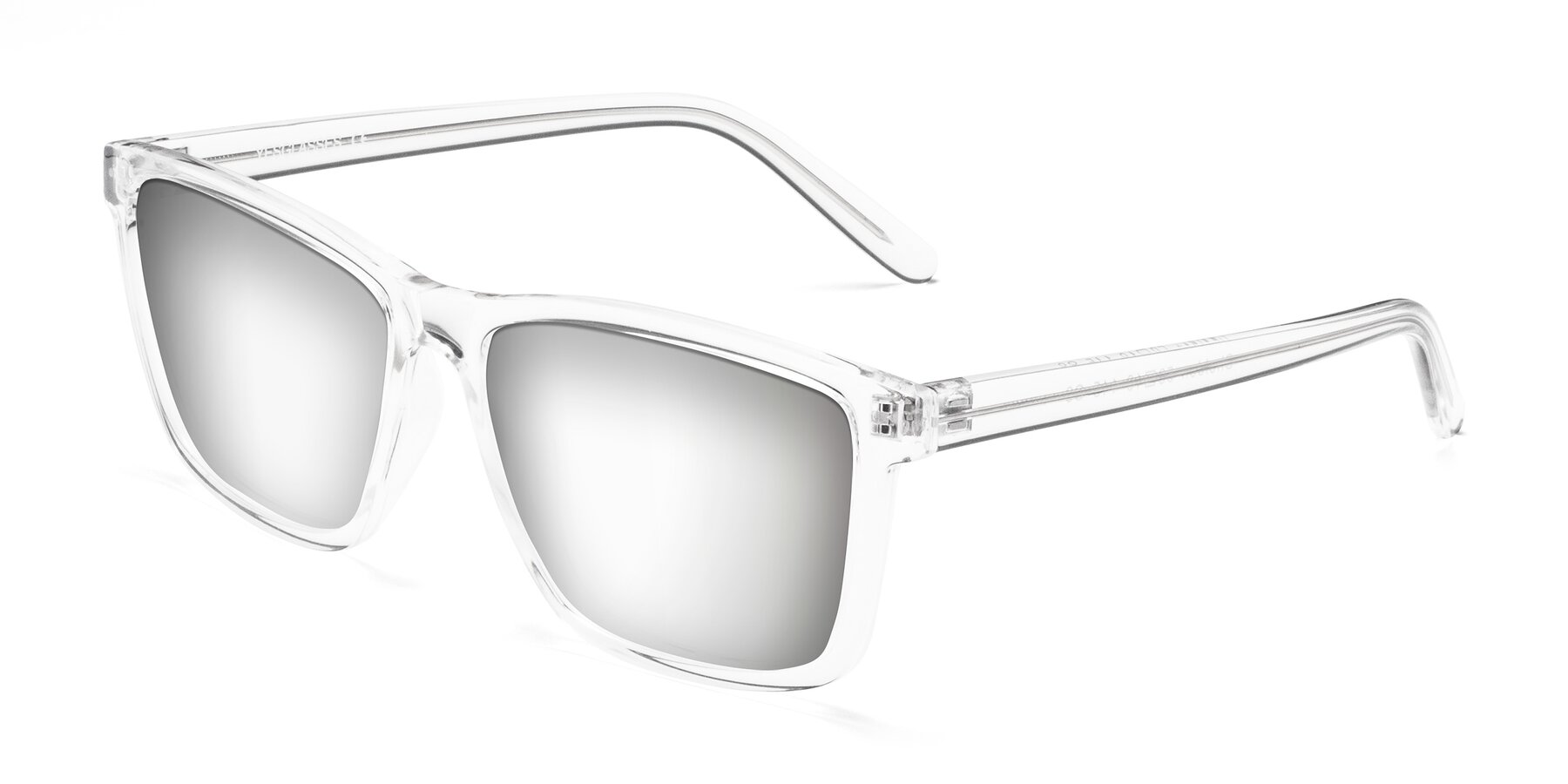 Angle of Sheldon in Clear with Silver Mirrored Lenses