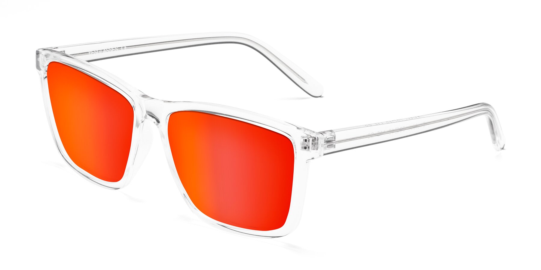 Angle of Sheldon in Clear with Red Gold Mirrored Lenses