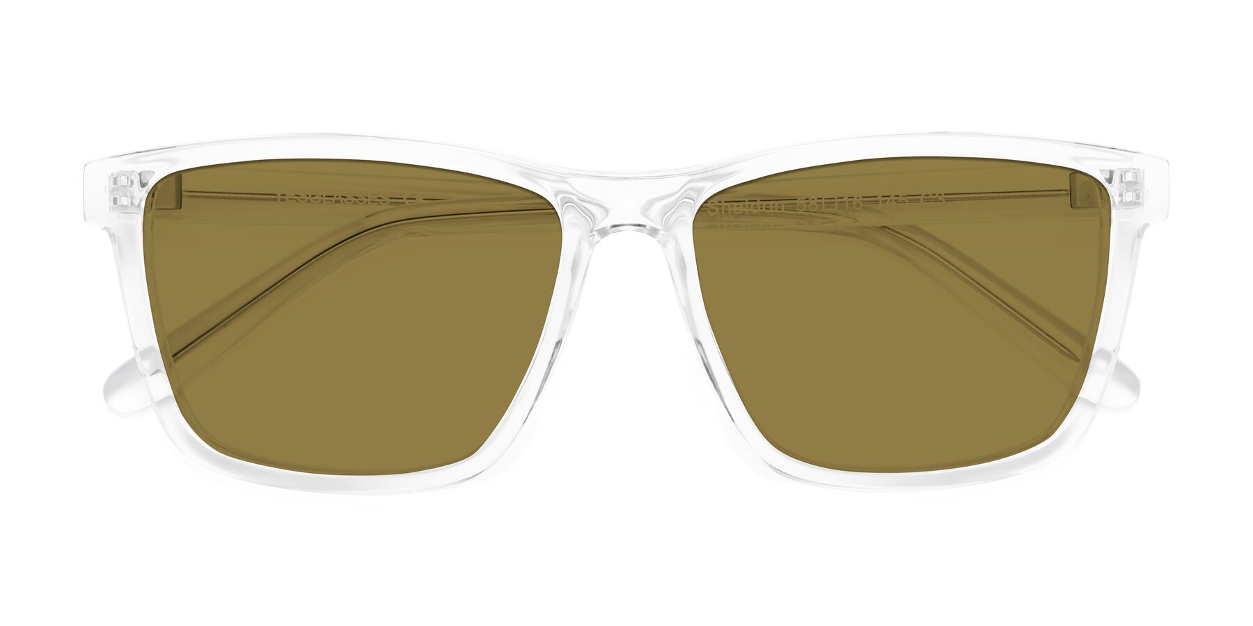 Folded Front of Sheldon in Clear with Brown Polarized Lenses