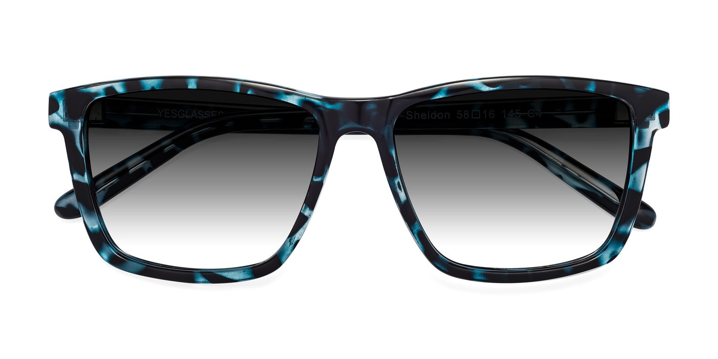 Sheldon - Blue Tortoise Gradient Sunglasses